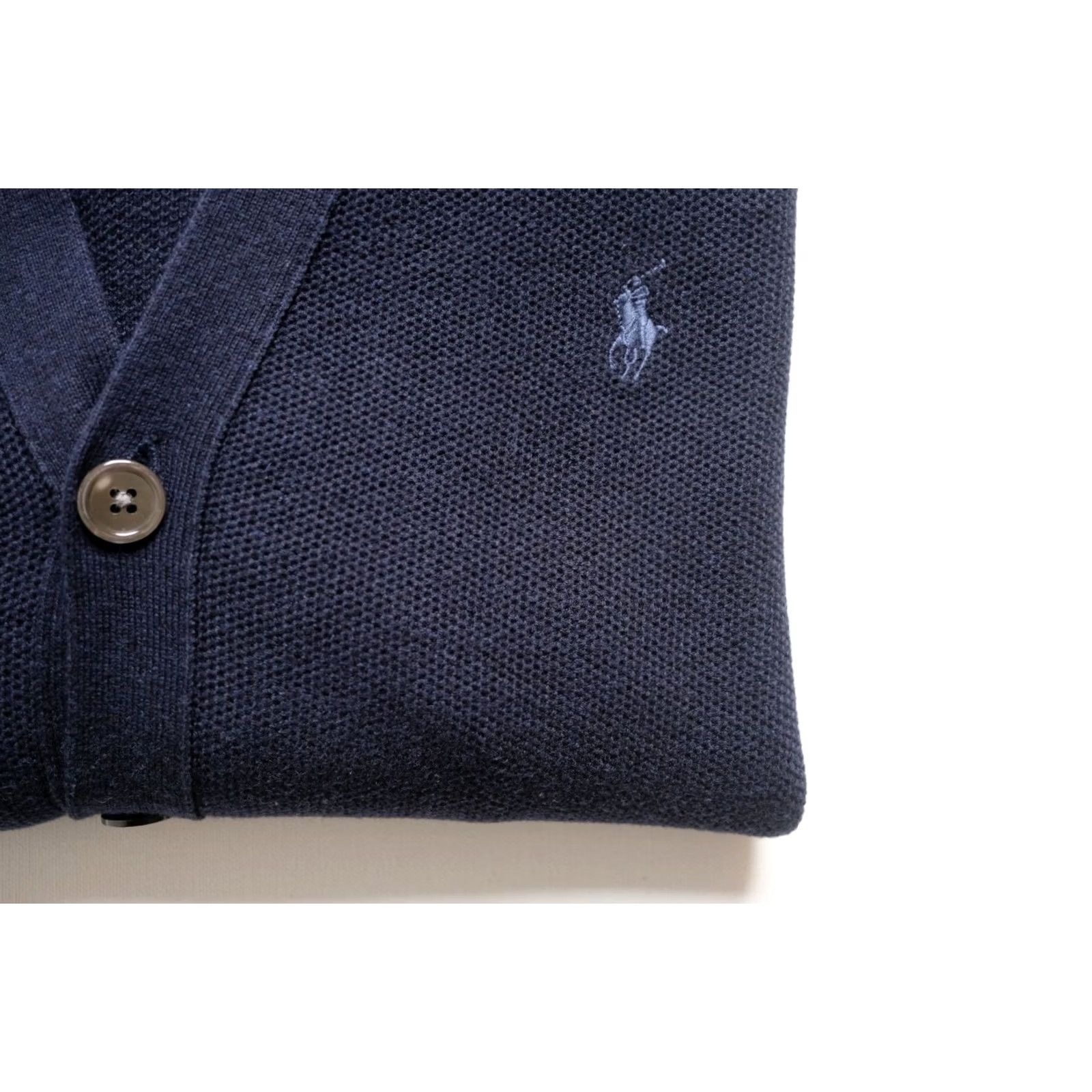 Ralph Lauren Ralph Lauren Polo Cardigan Mens XL Blue 90s Knit V-Neck Cotton Wool Blend Cardigan Size US XL / EU 56 / 4 - 4 Thumbnail