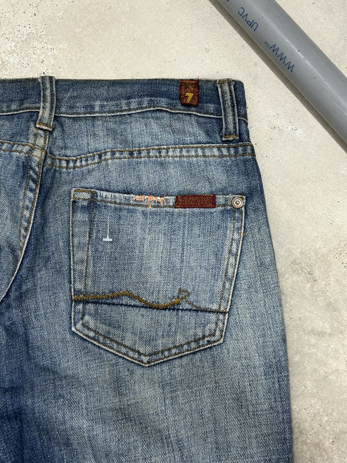 Japanese Brand × Le Grande Bleu (L.G.B.) Man Seven of Kind USA Made Washed Blue Embellishment Pocket Size US 29 - 12 Thumbnail
