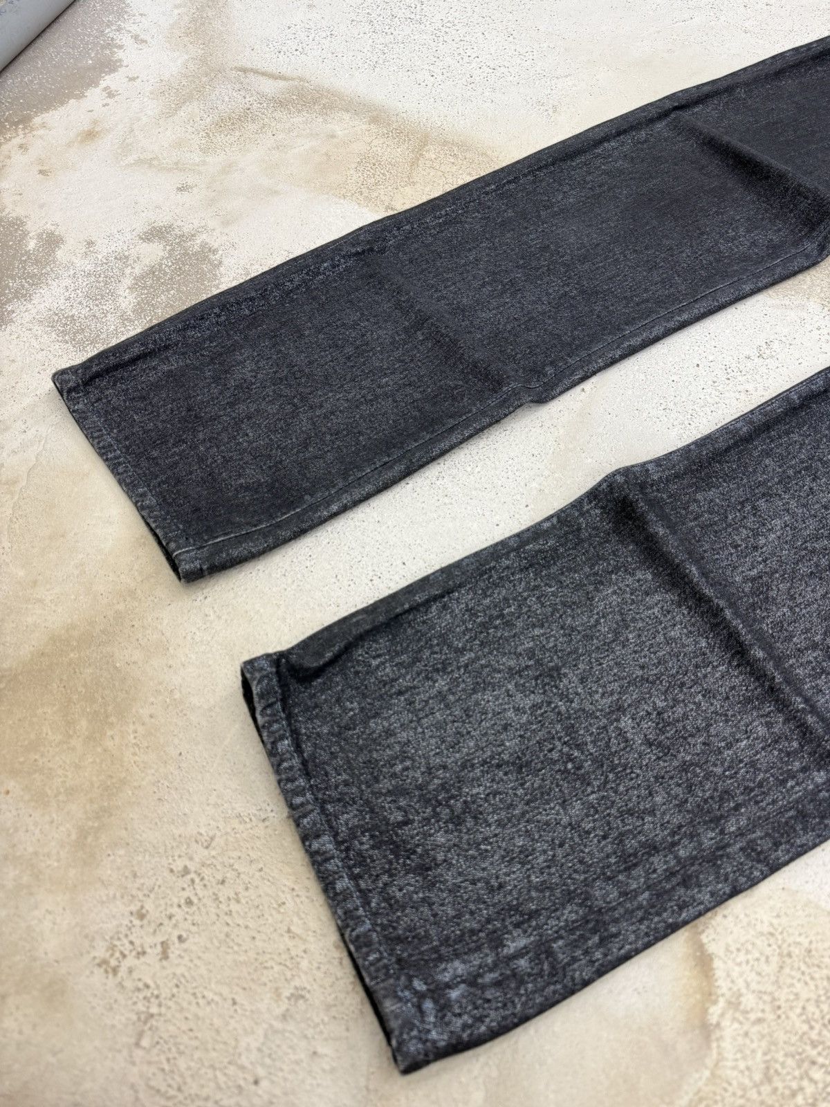 If Six Was Nine Buona Giornata Black Coated Shine Loose Straight Jeans Size US 30 / EU 46 - 7 Thumbnail