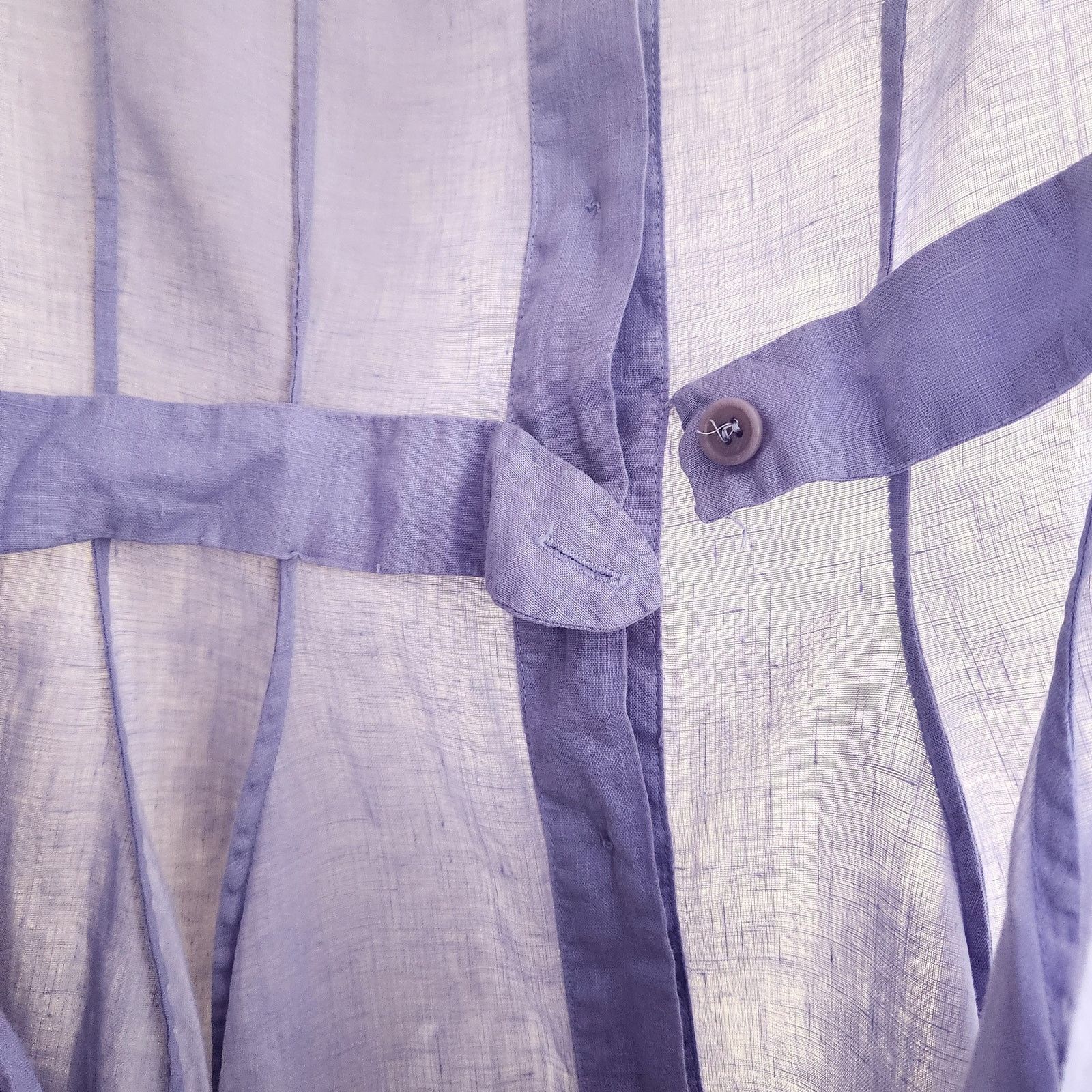 Aspesi Aspesi Women Lilac Linen Flare Midi Dress Size EU 44 / L Size L / US 10 / IT 46 - 6 Thumbnail