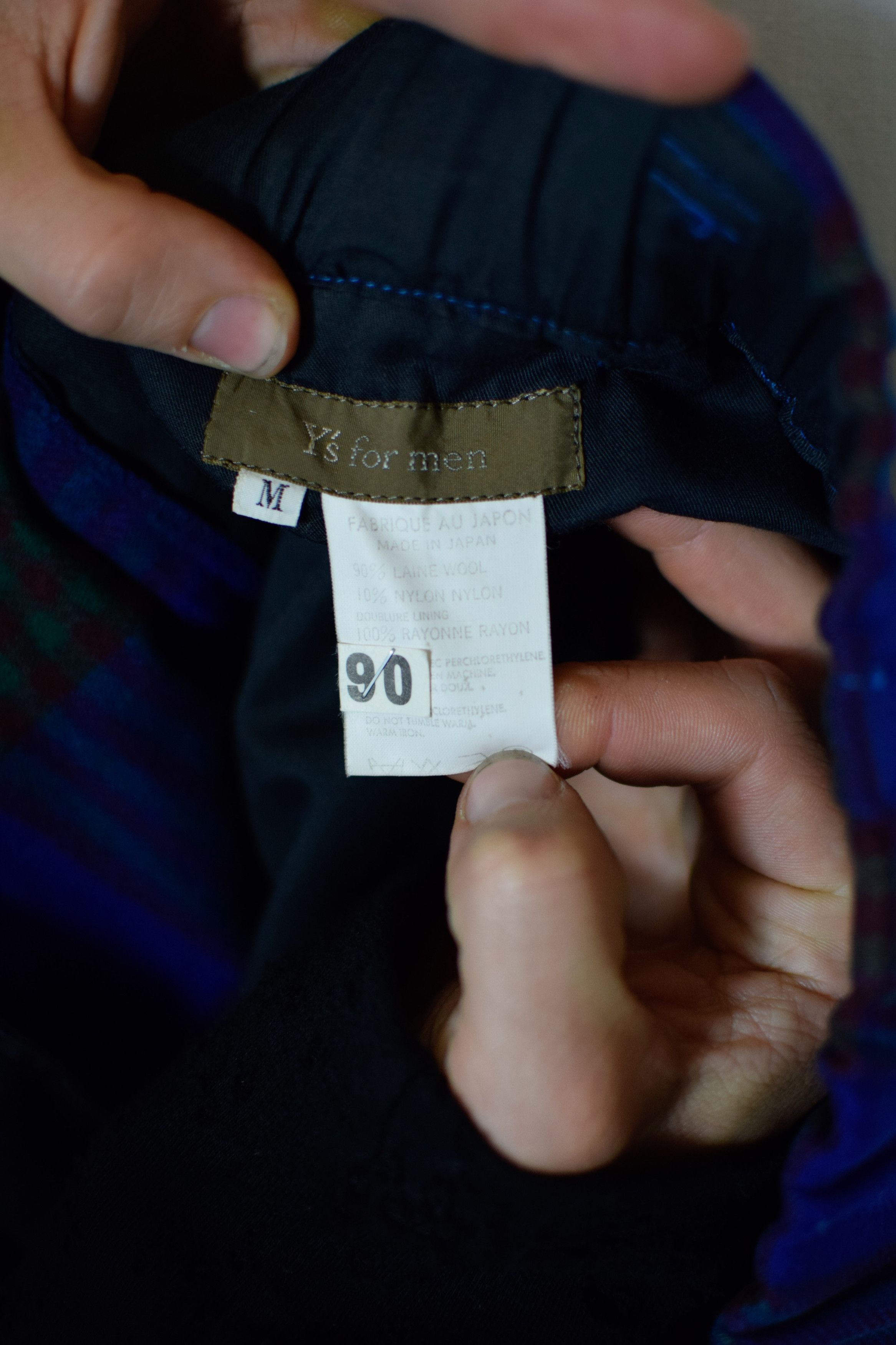 Yohji Yamamoto Y's for Men Blue Check Pants - MS-P08-115 Size US 32 / EU 48 - 8 Thumbnail