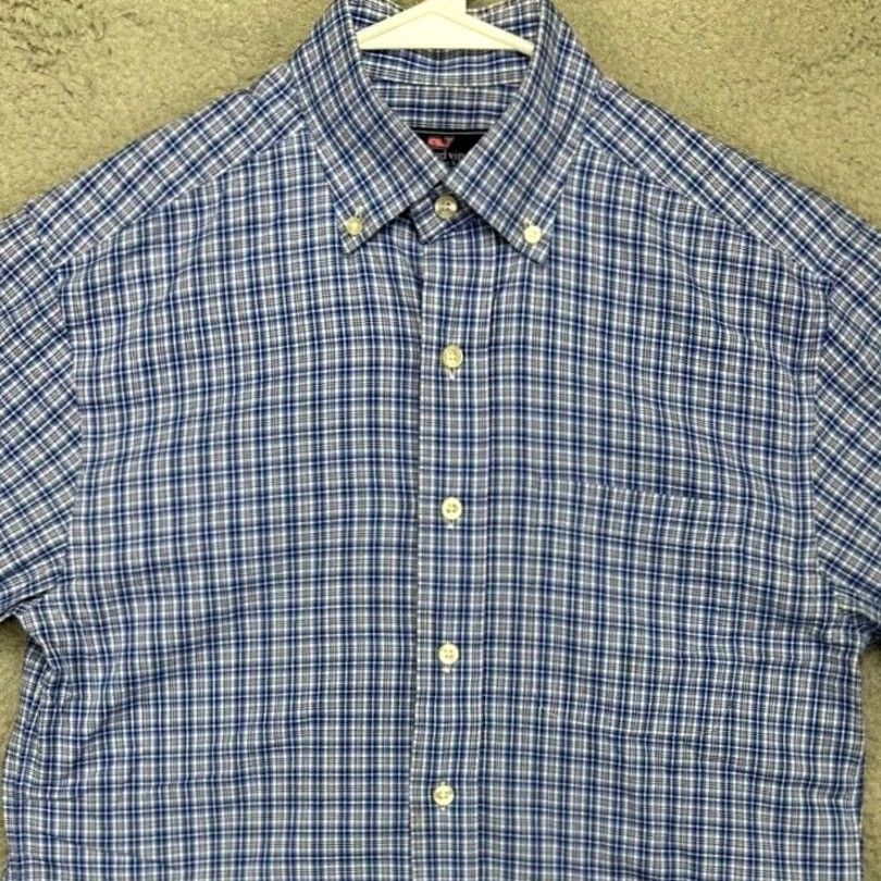 Vineyard Vines Vineyard Vines Murray Shirt Mens Small Blue Plaid Button-Down Long Sleeve EUC Size US S / EU 44-46 / 1 - 4 Thumbnail