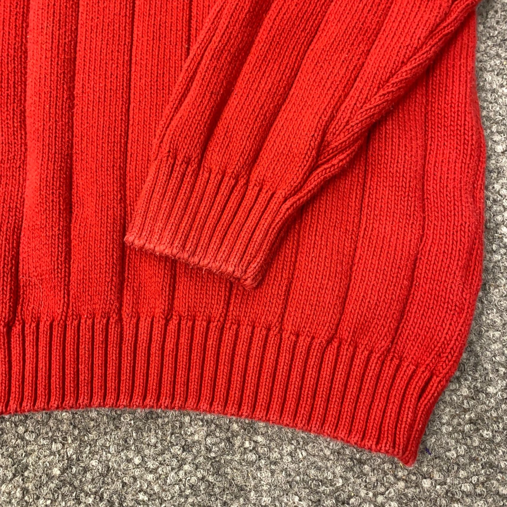 Eddie Bauer VINTAGE Eddie Bauer Sweater Mens XL Red Ribbed Heavy Knit V-Neck Embroidered 90s Size US XL / EU 56 / 4 - 4 Thumbnail
