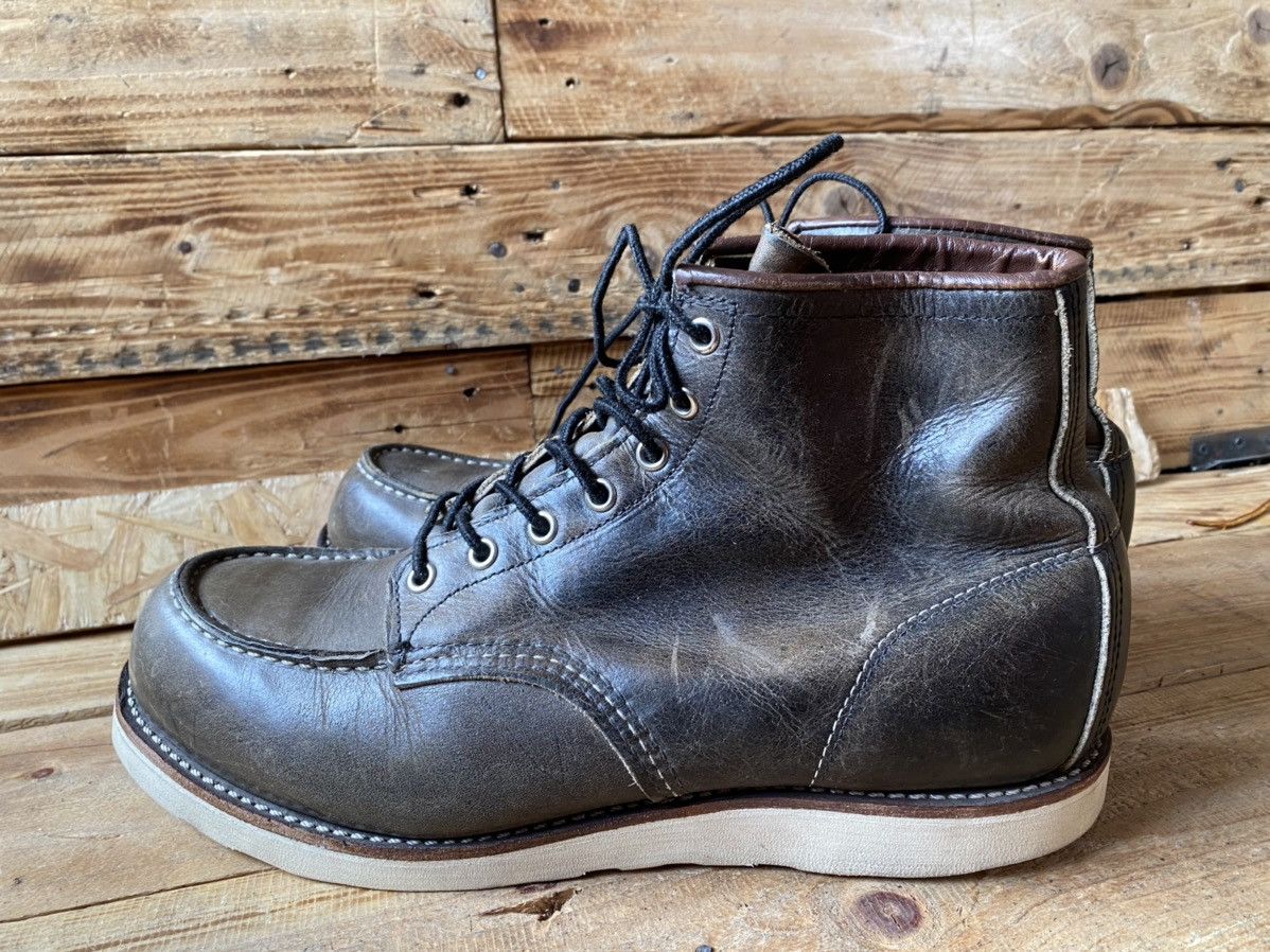 Red Wing Redwing moc-toe charcoal rough leather boots sz12D Size US 12 / EU 45 - 5 Thumbnail