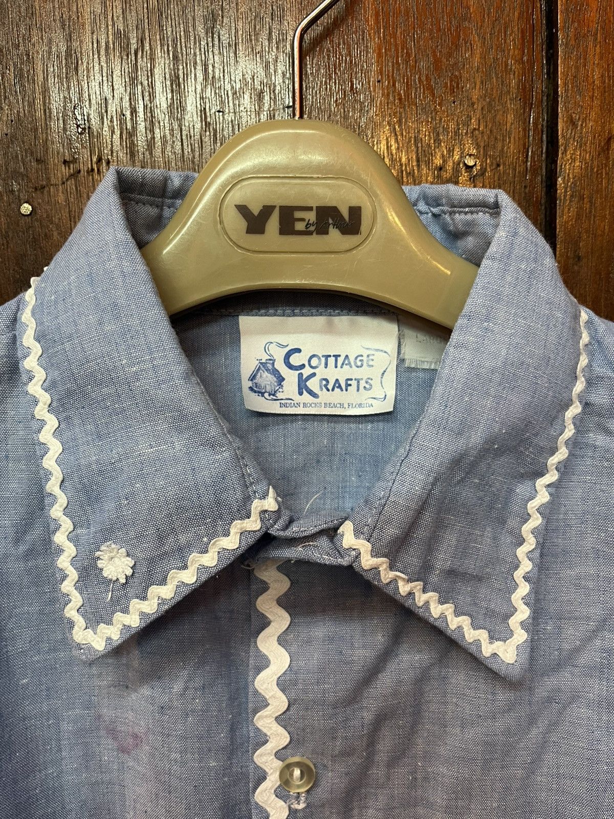 Other Vintage 1970s Cottage Crafts Bird Applique Chambray Shirt Size US L / EU 52-54 / 3 - 2 Thumbnail