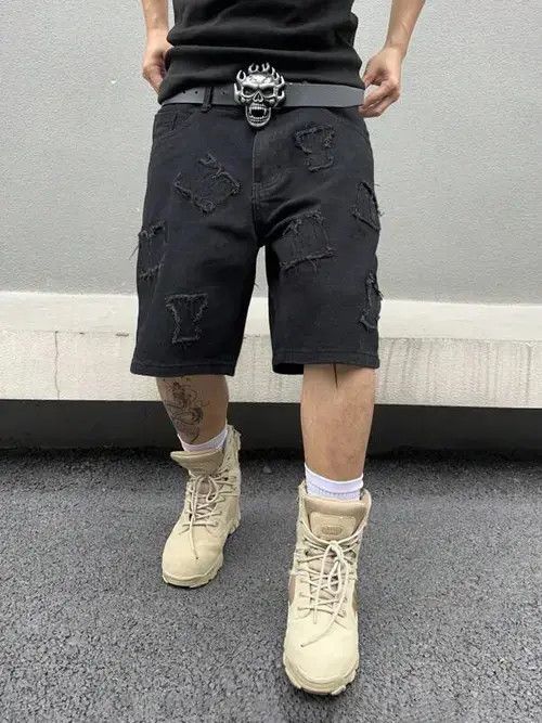 Other Kurihara x Risa Distressed Y2k Shorts Jorts Denim Size US 32 / EU 48 - 5 Thumbnail