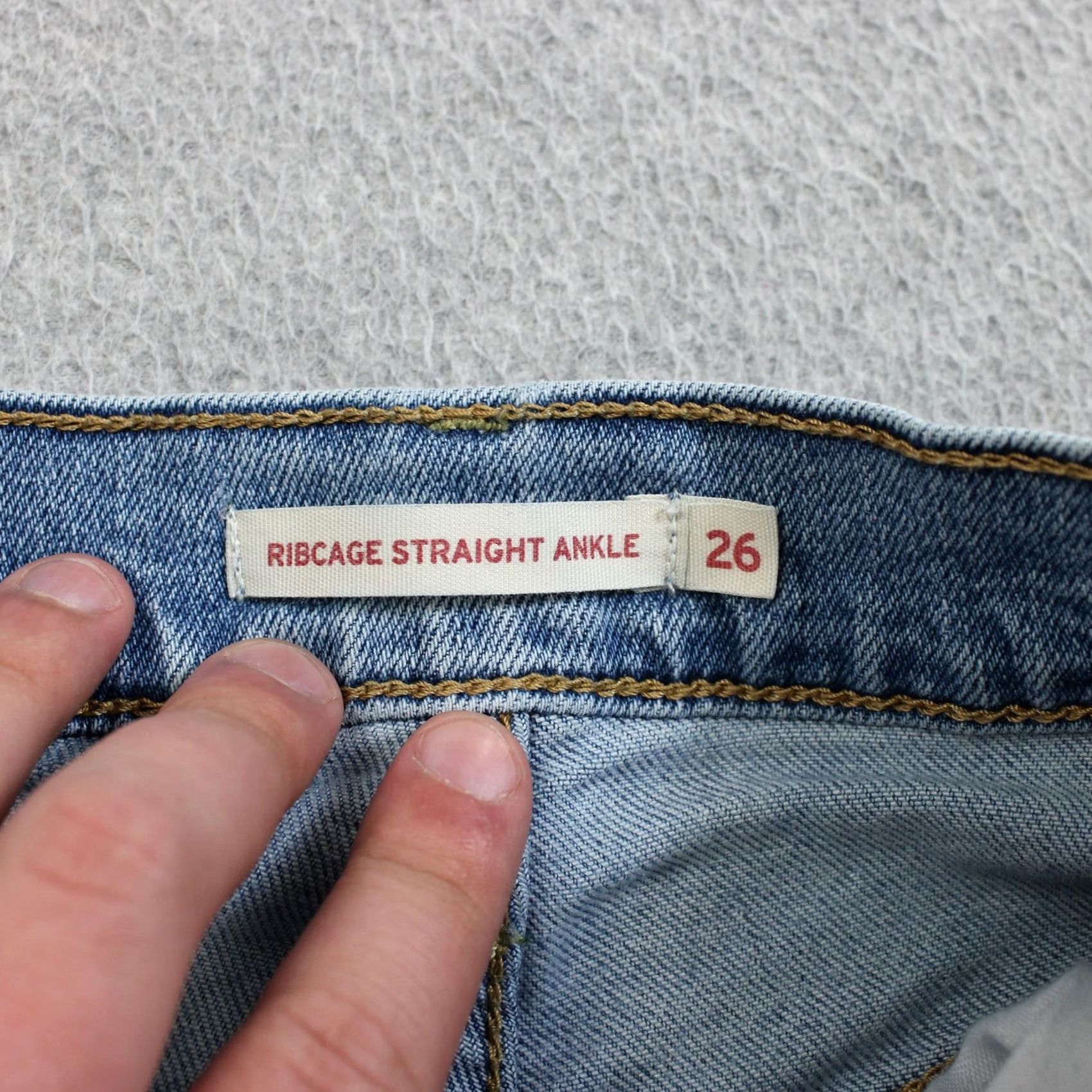 Levi's Levis Ribcage Straight Ankle Jeans Women 26 Blue Light Wash Slim Stretch Denim Size 26" / US 2 / IT 38 - 3 Thumbnail