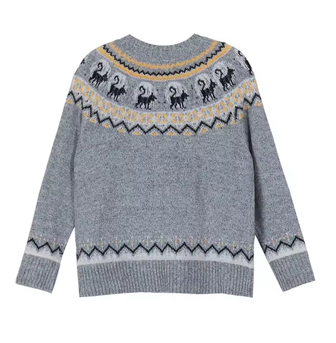 Other Retro Loose Black Cat Sweater Jacquard Knitted Sweatshirt Size 3XL / US 20-22 - 6 Thumbnail