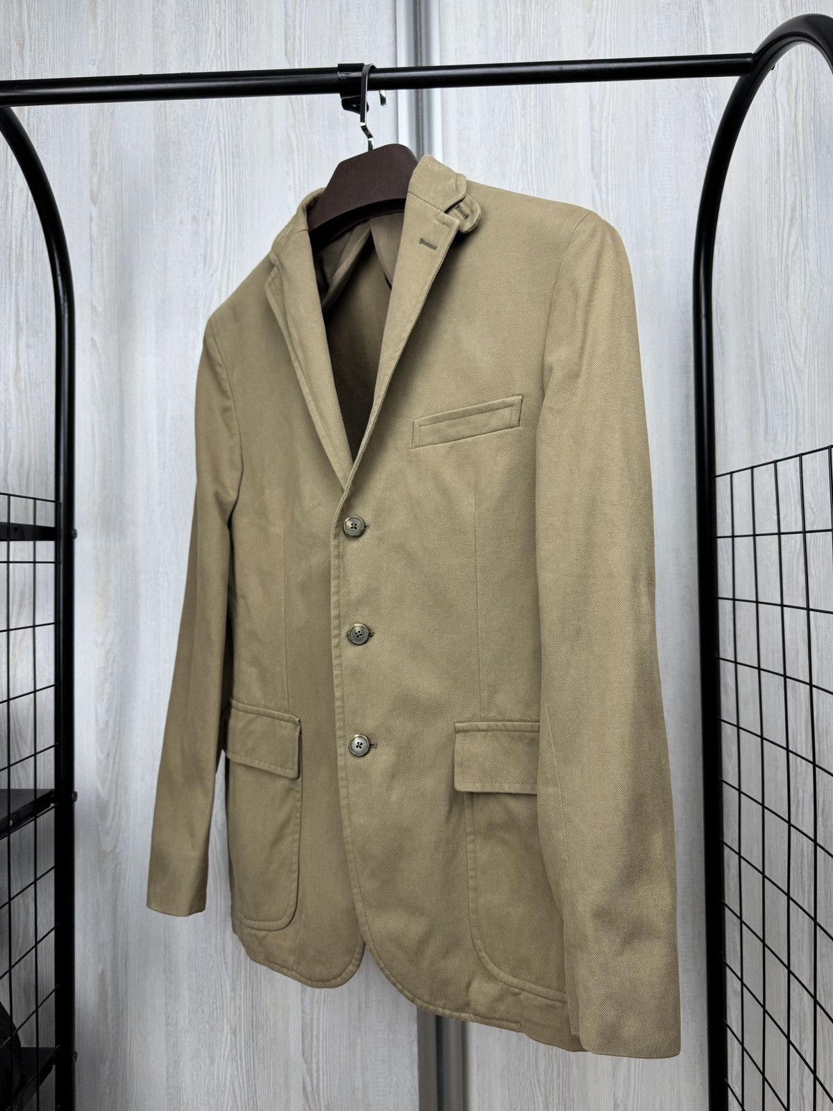 Polo Ralph Lauren Polo Ralph Lauren made in Italy beige 3 button blazer cotton Size 38R - 6 Thumbnail
