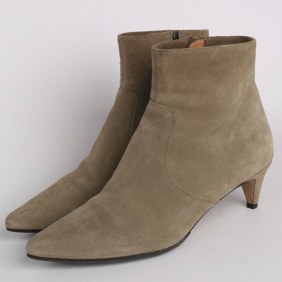 Isabel Marant Isabel Marant Suede Beige Olive Heel Shoes Boots Deone Ankle Size US 7 / IT 37 - 2 Thumbnail