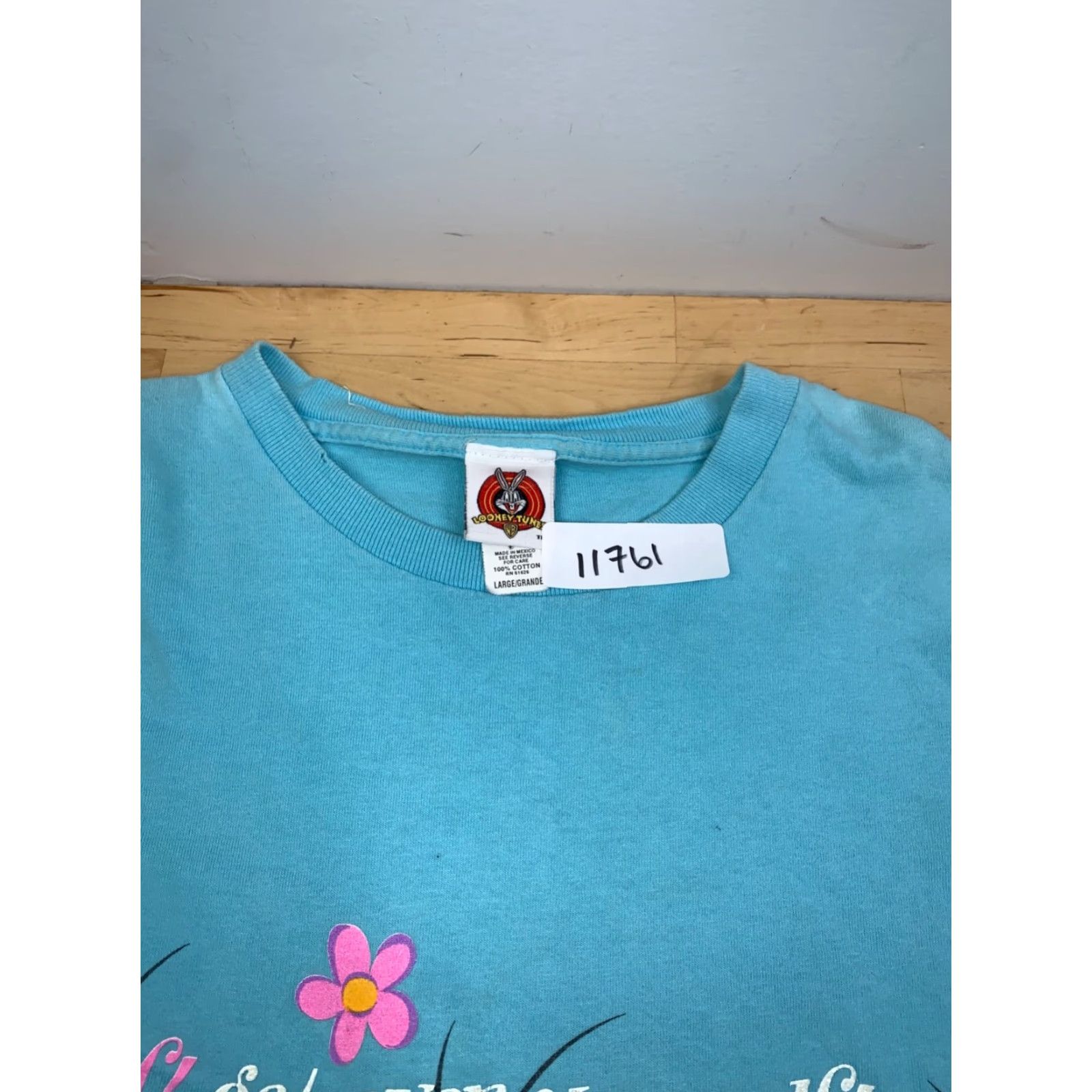 Vintage VINTAGE Looney Tunes Tweety Bird Shirt M Aqua Blue Crew Neck Cotton T-Shirt Men Regular Short Sleeve 1990s Boys Girls? Size US M / EU 48-50 / 2 - 2 Thumbnail