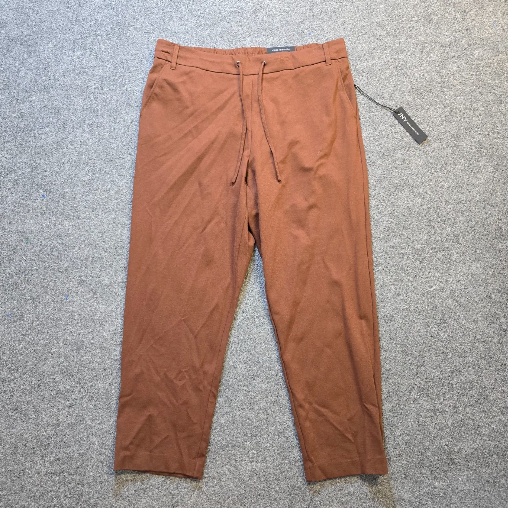Jones New York Jones New York Pants Womens 1X Brown Tapered Sweatpants Pull On Comfort Regular Plus Size 40" / US 18 - 2 Thumbnail