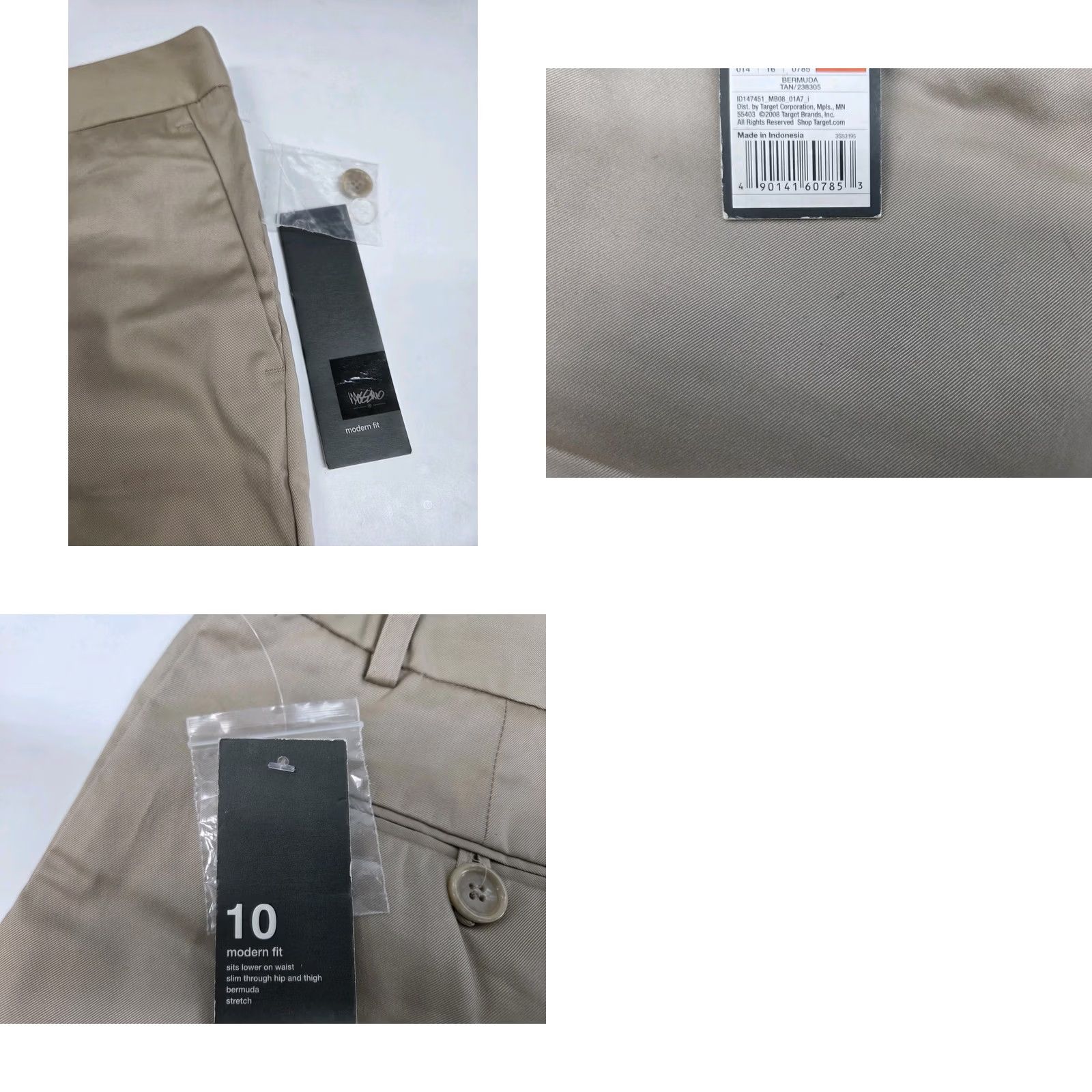 Vintage Massimo Womens Bermuda Shorts Beige Modern Fit Size 10 NWT Bermuda Flat Front Pocket Zipper Button Casual Summer Beach Walking Modern Rise Ultra Low Size 32" / US 10 / IT 46 - 8 Thumbnail