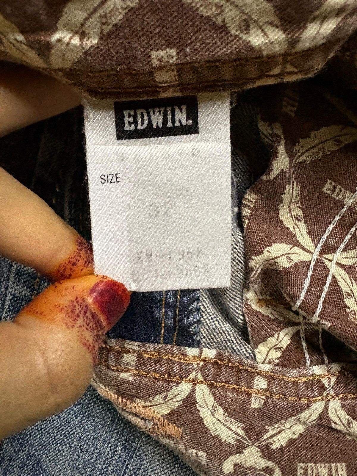 Edwin × Japanese Brand Vintage Edwin XV Mud Wash Distressed Ripped Flare Jean Size US 33 - 10 Thumbnail