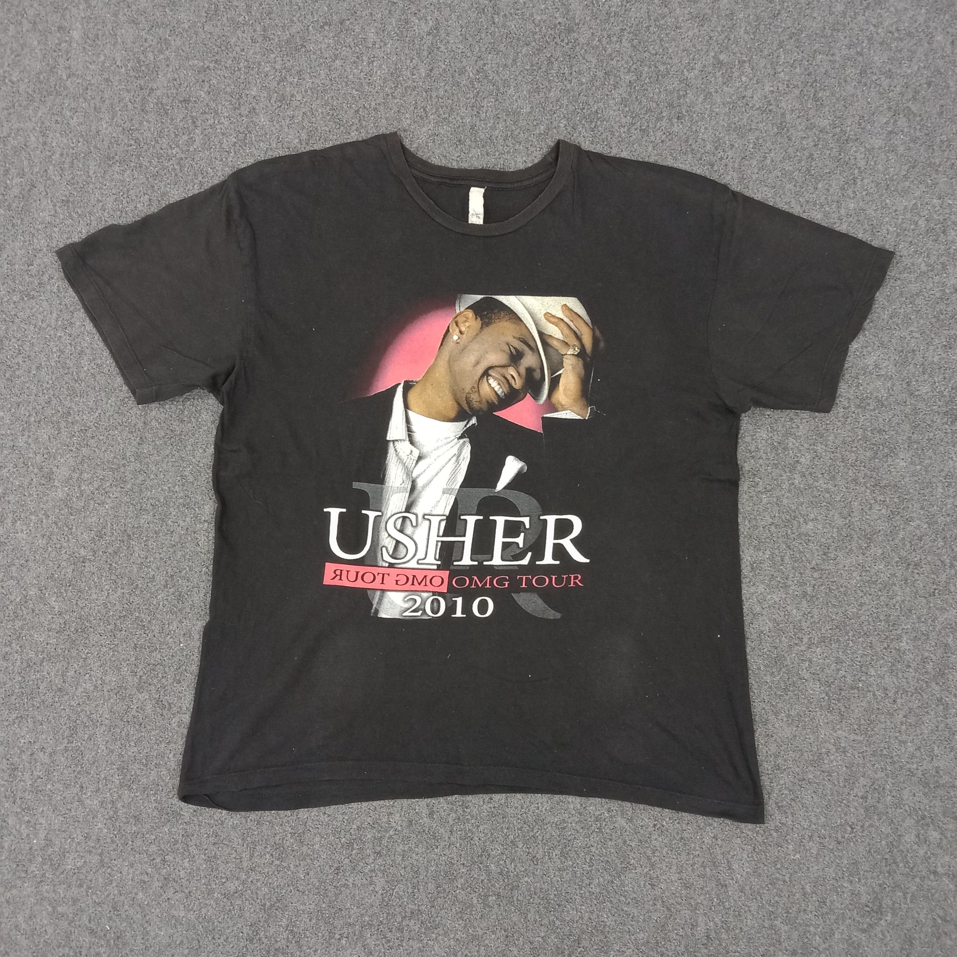 Band Tees × Rap Tees × Vintage Usher OMG Tour American R&B Hip-hop Graphic Tshirt Size US L / EU 52-54 / 3 - 1 Thumbnail