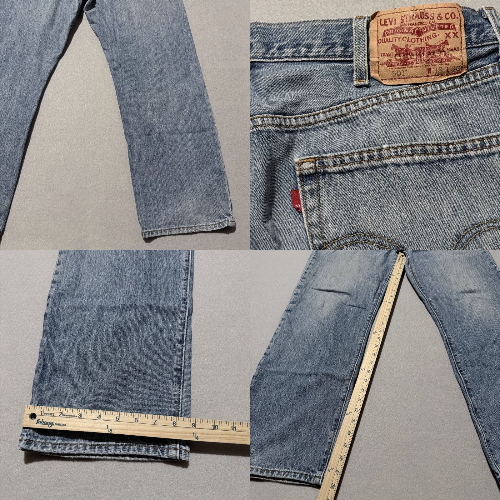 Levi's Levi's 501 Jeans Men's Blue Denim Mid Rise Classic Pockets - 38x30 Straight Vintage? Size US 38 / EU 54 - 8 Thumbnail