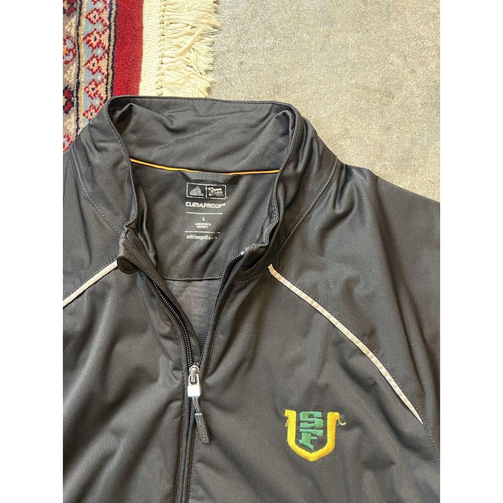 Adidas USF San Francisco Adidas Jacket Men L Black Windbreaker 2014 Size US L / EU 52-54 / 3 - 4 Thumbnail