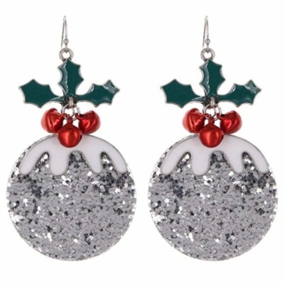 Handmade Christmas Ornament Earrings Holly New Holiday Party Statemen Size ONE SIZE - 2 Thumbnail