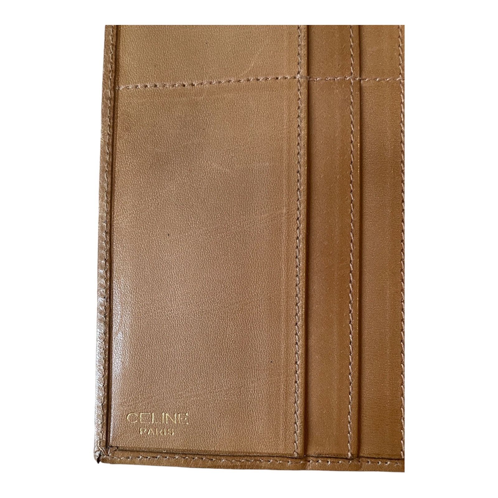 Celine Vintage Céline Macadam Checkbook Wallet Beige Size ONE SIZE - 6 Thumbnail