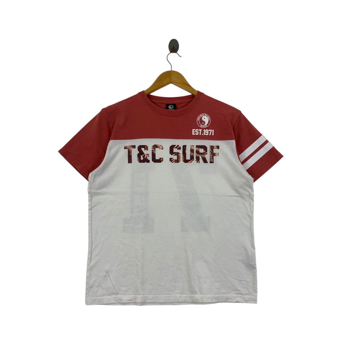 Vintage T&C SURF HAWAAI Town Country 71 Raglan Tee Shirt Size M / US 6-8 / IT 42-44 - 1 Thumbnail