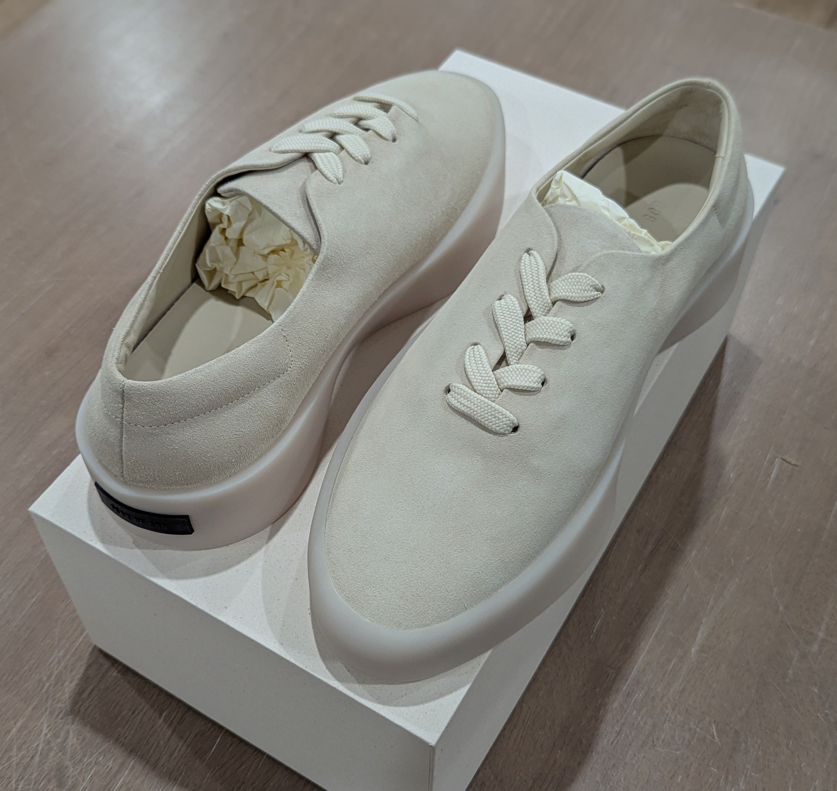 FEAR OF GOD New 101 Lace-Up Suede Sneakers Bone 44 US 11