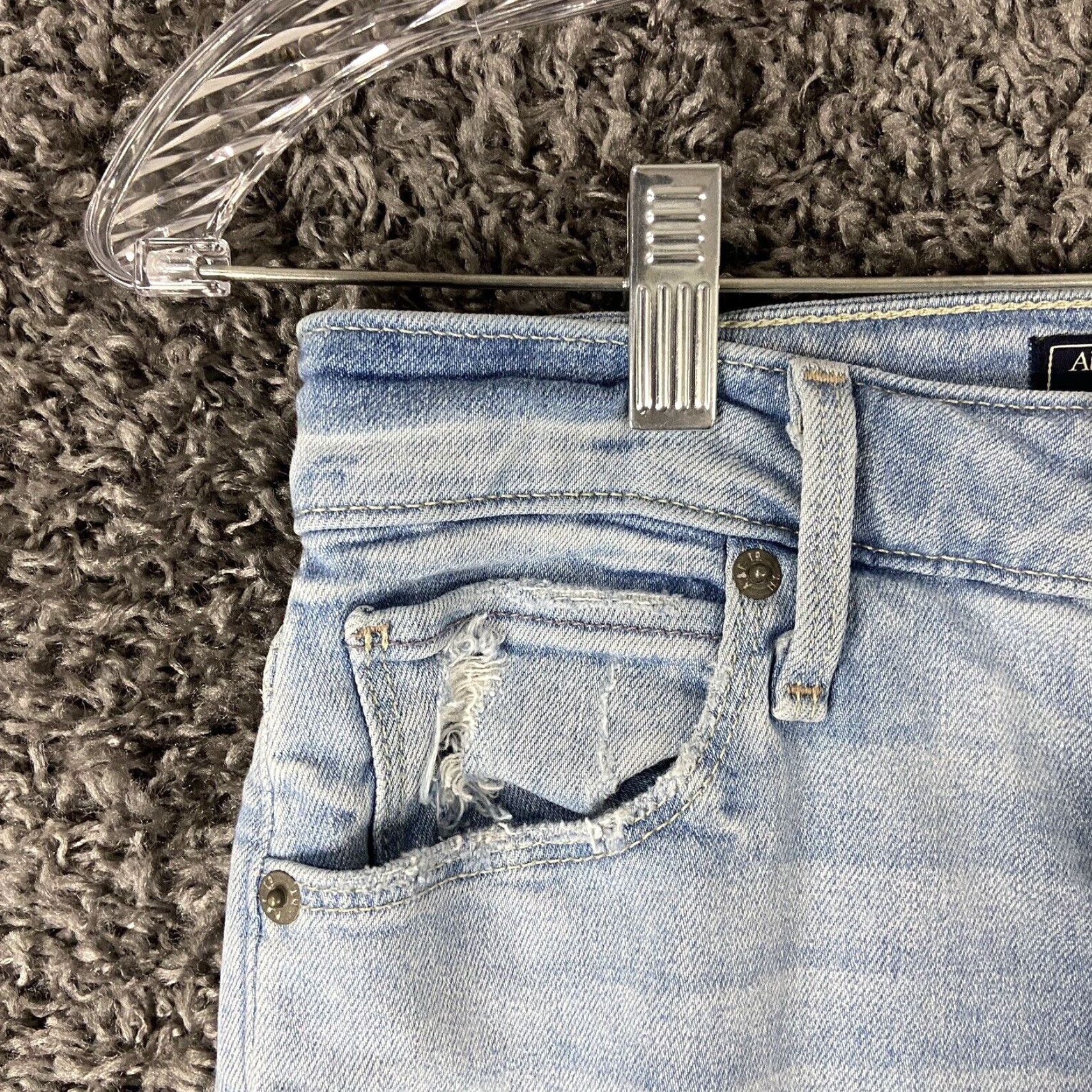 Abercrombie & Fitch Abercrombie & Fitch Simone Jeans Women 6 Blue High Rise Ankle Distressed Size 28" / US 6 / IT 42 - 4 Thumbnail