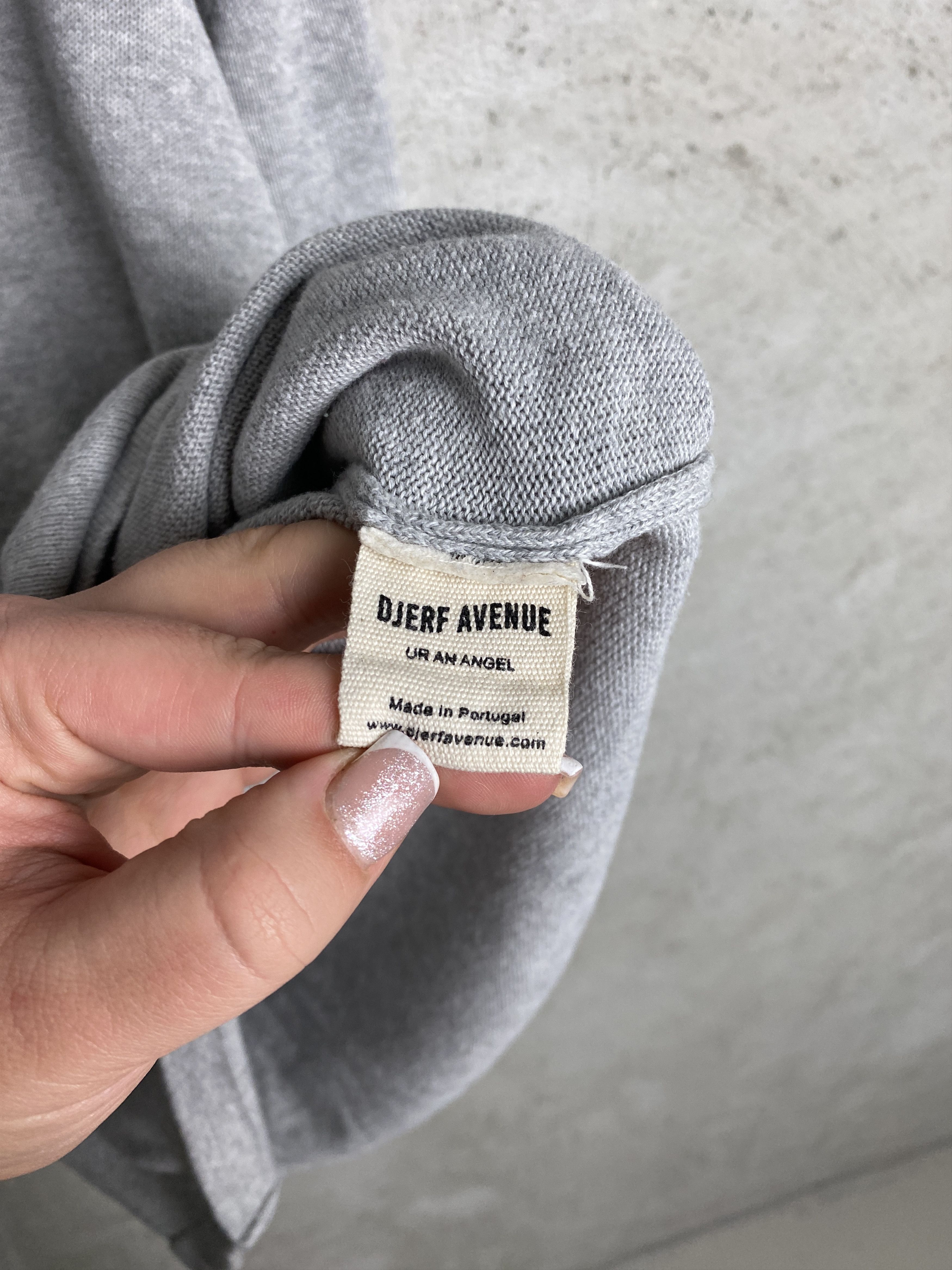 Other Djerf Avenue Top Grey Melange long sleeve t-shirt cotton Size M / US 6-8 / IT 42-44 - 4 Thumbnail