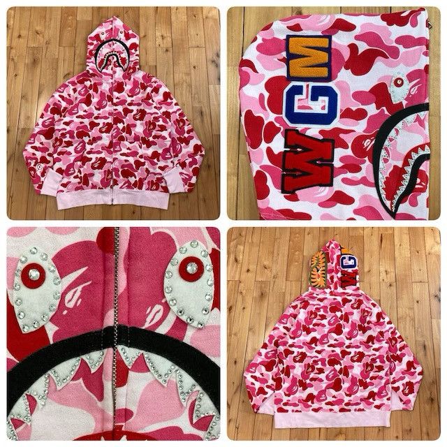 Bape Hello Kitty Pink Camo Shark Full Zip Hoodie | Grailed