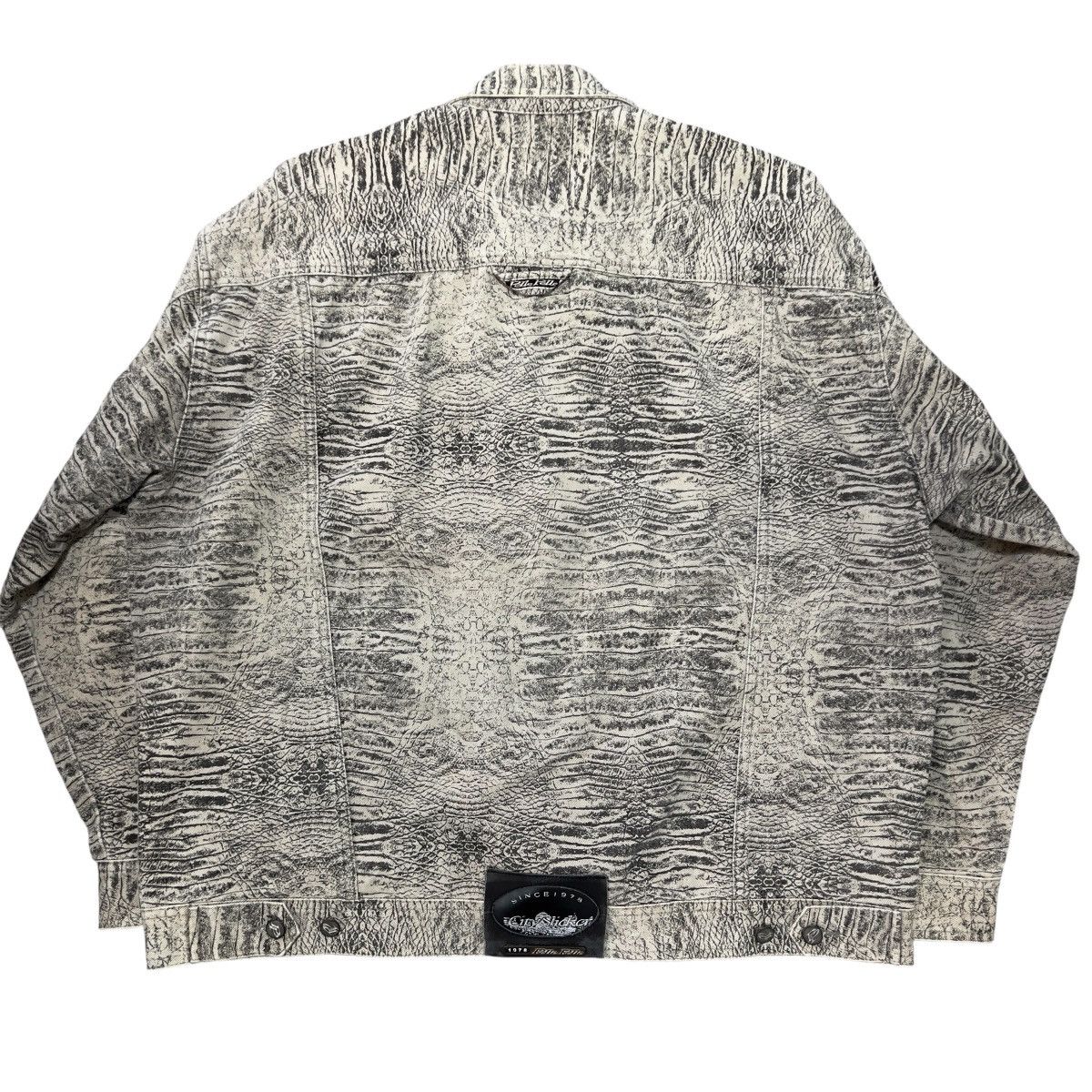 Pelle Pelle PELLE PELLE by Marc Buchanan 90 Crocodile Print Denim Jacket Size US XXL / EU 58 / 5 - 8 Thumbnail