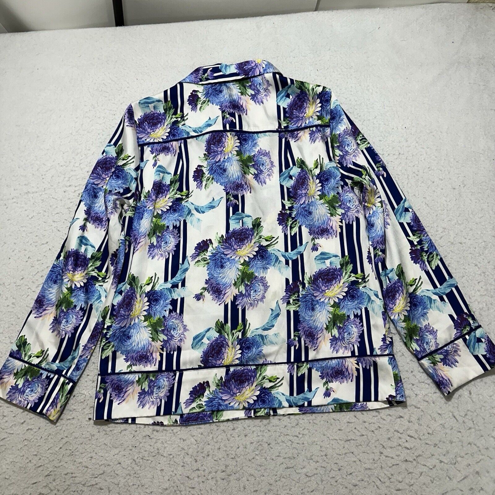 J.Crew J. Crew XS Drapey Button Up Floral Flower Stripe Blouse Top Size XS / US 0-2 / IT 36-38 - 10 Thumbnail
