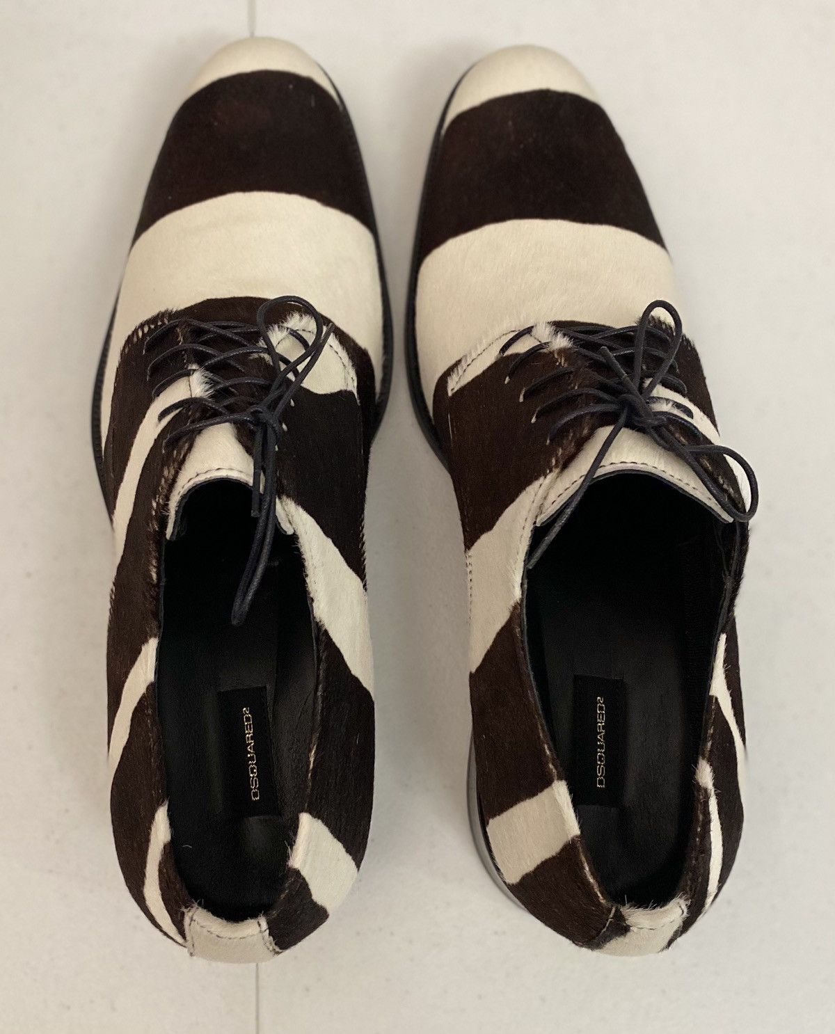 Dsquared2 Dsquared2 🇮🇹 Brown/White Pony Hair Zebra Striped Derby 10 NEW Size US 10 / EU 43 - 7 Thumbnail
