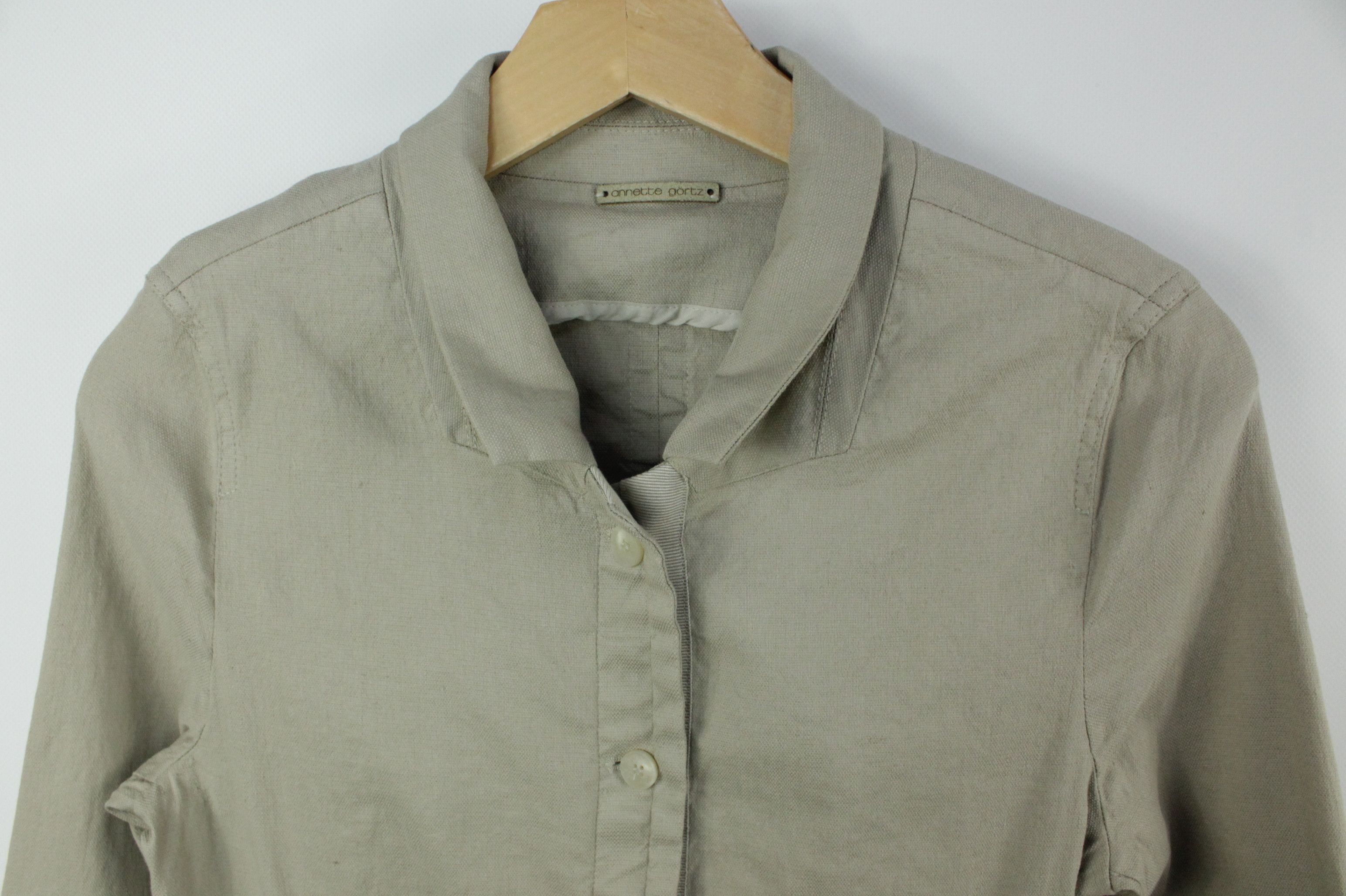 Annette Gortz Annette Gortz Ilka Beige Cotton Linen Stretch Light Jacket Size S / US 4 / IT 40 - 2 Thumbnail
