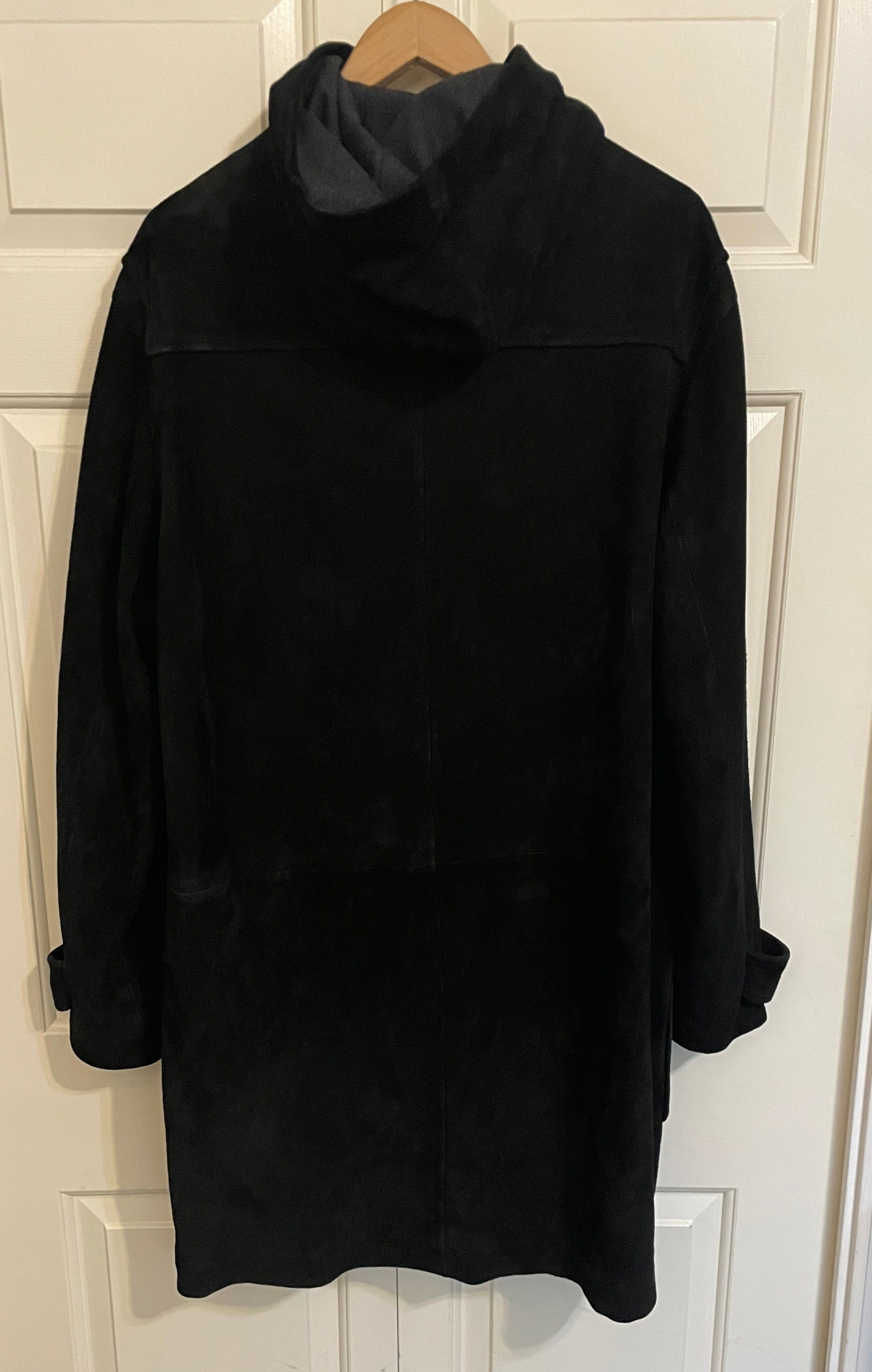 Polo Ralph Lauren RARE Black Suede Hooded Duffel Coat, Wool Lined - M/L Size US L / EU 52-54 / 3 - 8 Thumbnail