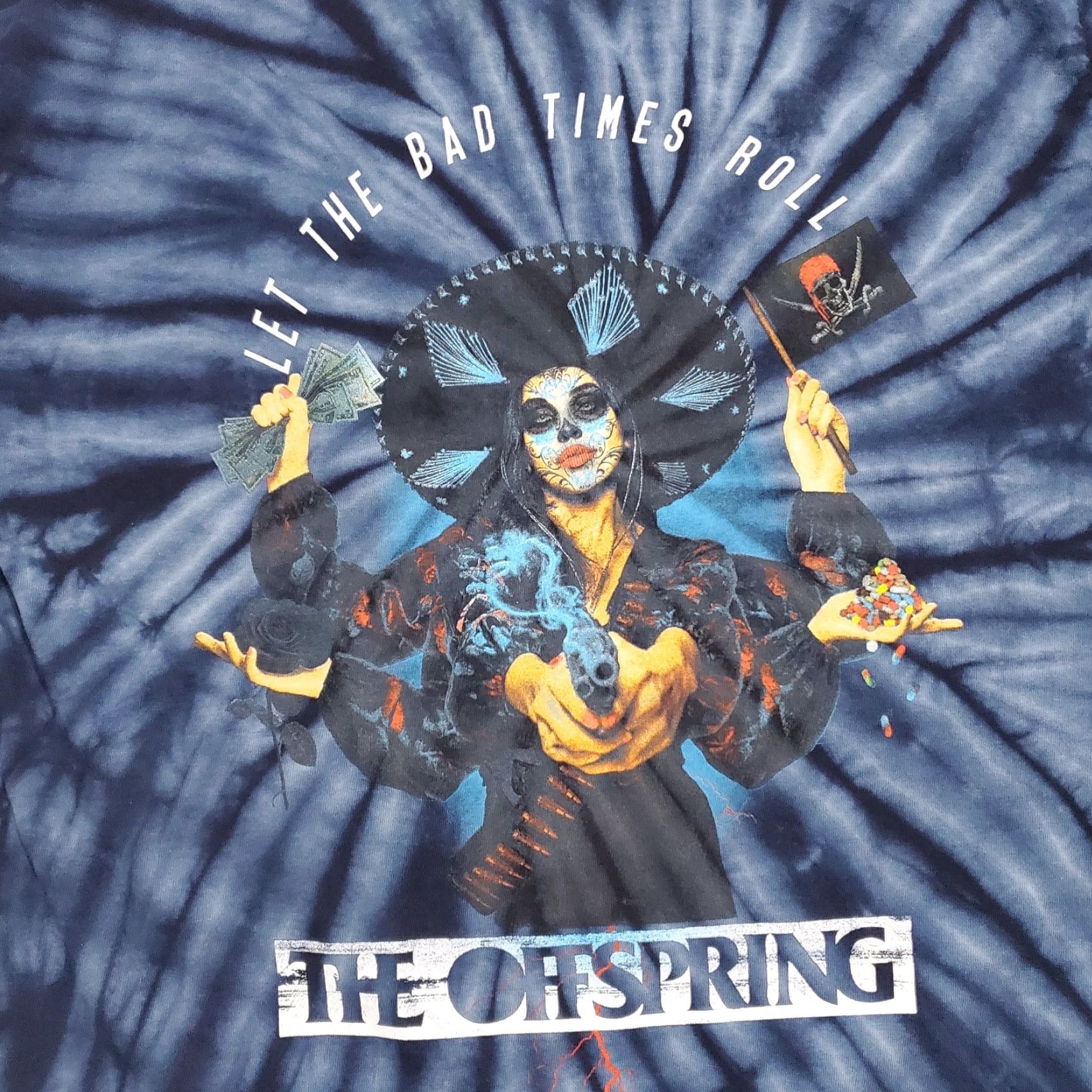 Vintage VINTAGE OFFSPRING Shirt Men L Blue Tie Dye Let The Bad Times Roll 2023 Concert Tour Graphic Back Listing 20" Pit to Pit 27" Shoulder to Hem Mens Size US L / EU 52-54 / 3 - 4 Thumbnail
