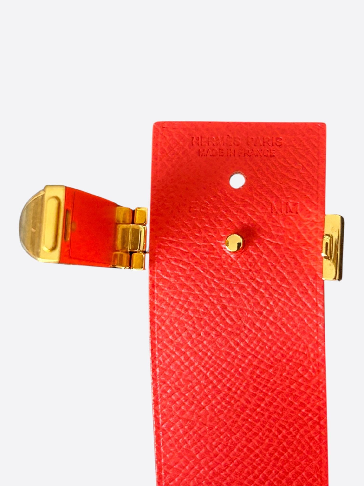 Hermes Hermes Coral Pink Epsom & Gold Hardware Medor Bracelet Size ONE SIZE - 3 Thumbnail
