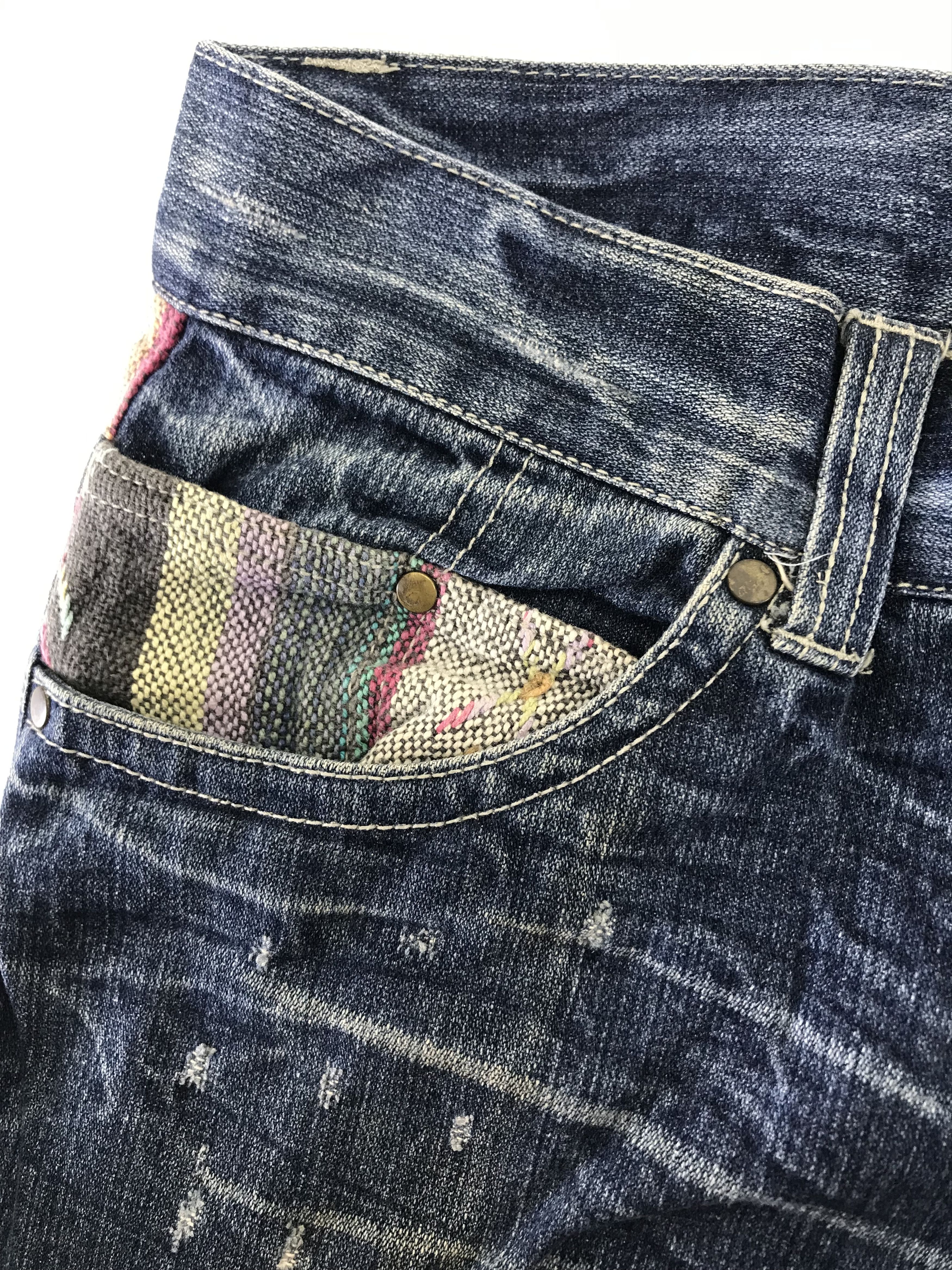Japanese Brand Jungle Storm Distressed Design Flare Jeans Size US 33 - 11 Thumbnail