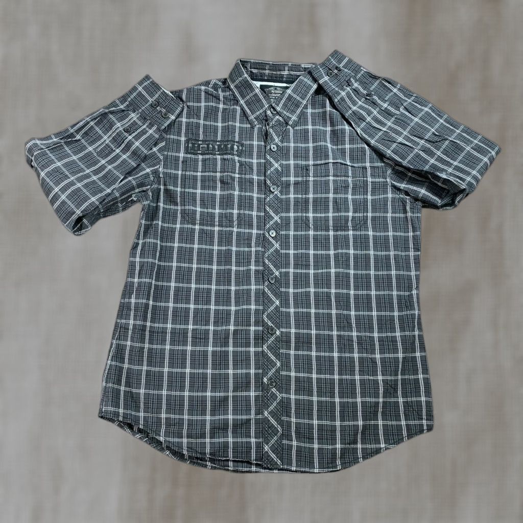 Harley-Davidson Shirt Mens XL Black Plaid HDMC #1 Skull Graphic Print Shirt Mens XL Black Plaid HDMC #1 Skull Graphic Print
