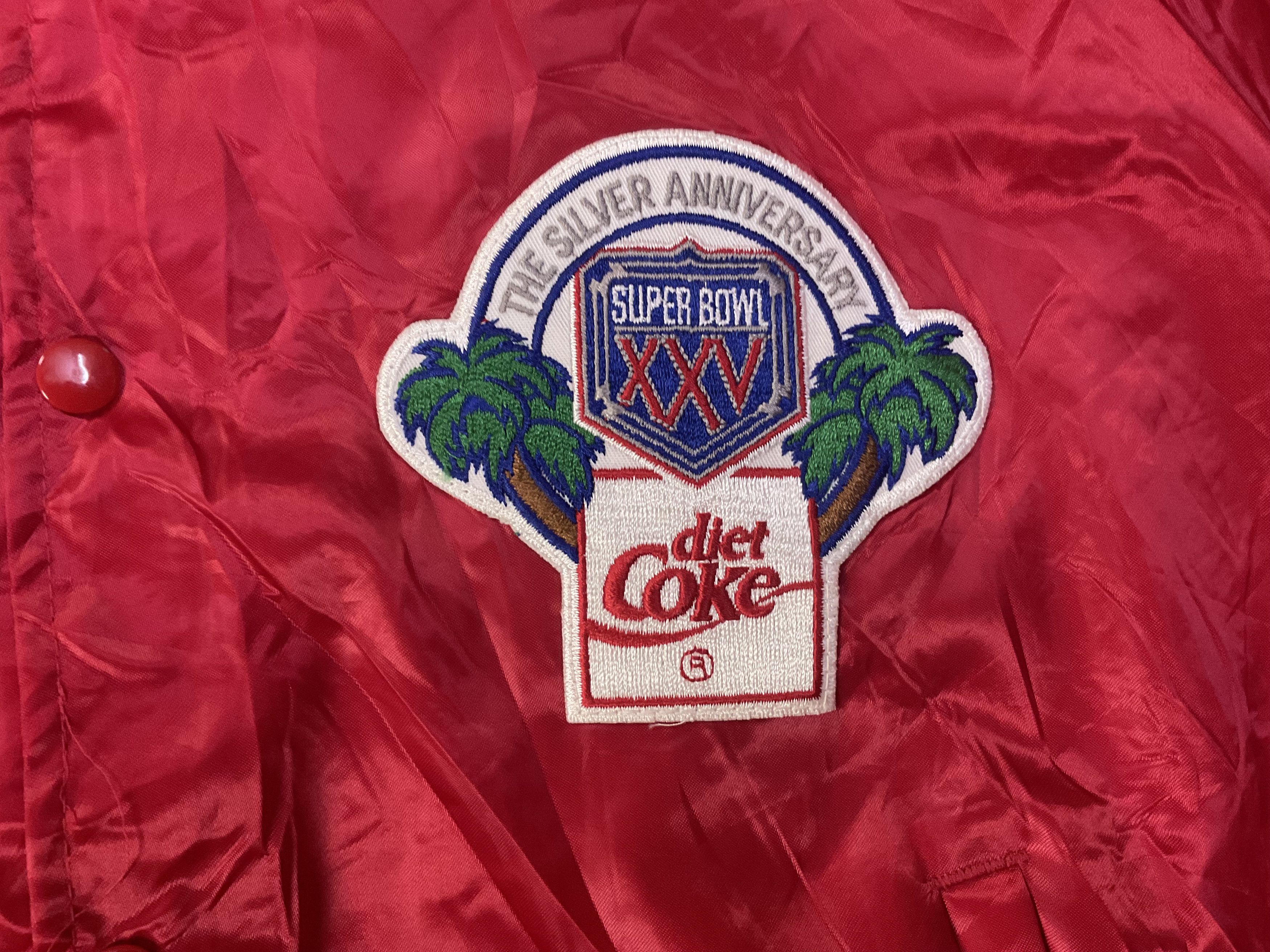Coca Cola Vintage 90s NFL Super Bowl XXV Anniversary Bomber Jacket Size US L / EU 52-54 / 3 - 4 Thumbnail