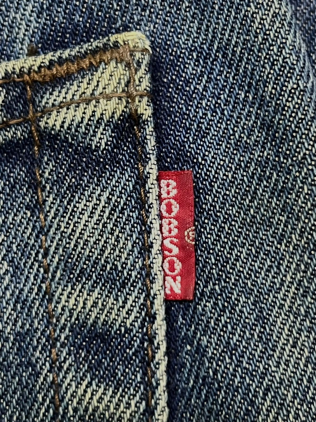 Japanese Brand Vintage Bobson Chessking Japan- Faded Mud Wash, Distressed Size US 33 - 14 Thumbnail