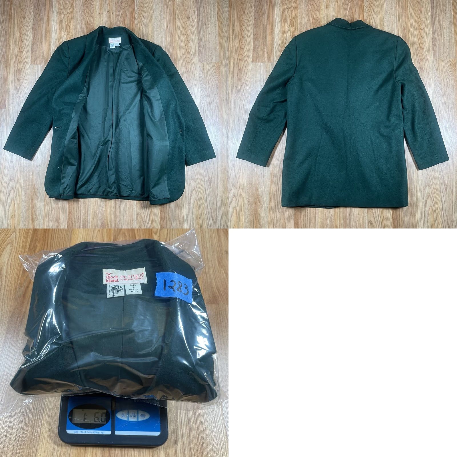 Vintage VINTAGE Block Island Blazer Jacket Womens 8 Green Wool Lined Business Wear Regular Long Sleeve Button - 100% Wool - Dry Clean Only - Womens Size M / US 6-8 / IT 42-44 - 9 Thumbnail