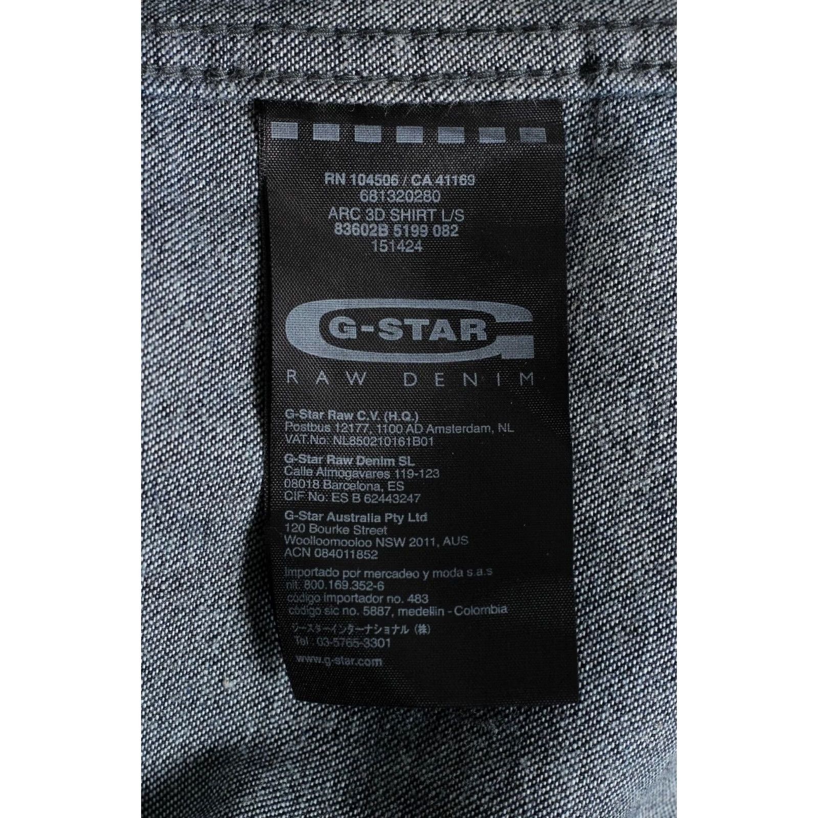 G-Star G-STAR ARC 3D Denim Shirt Slim Fit Men Size S Long Sleeve Snap Size US S / EU 44-46 / 1 - 6 Thumbnail