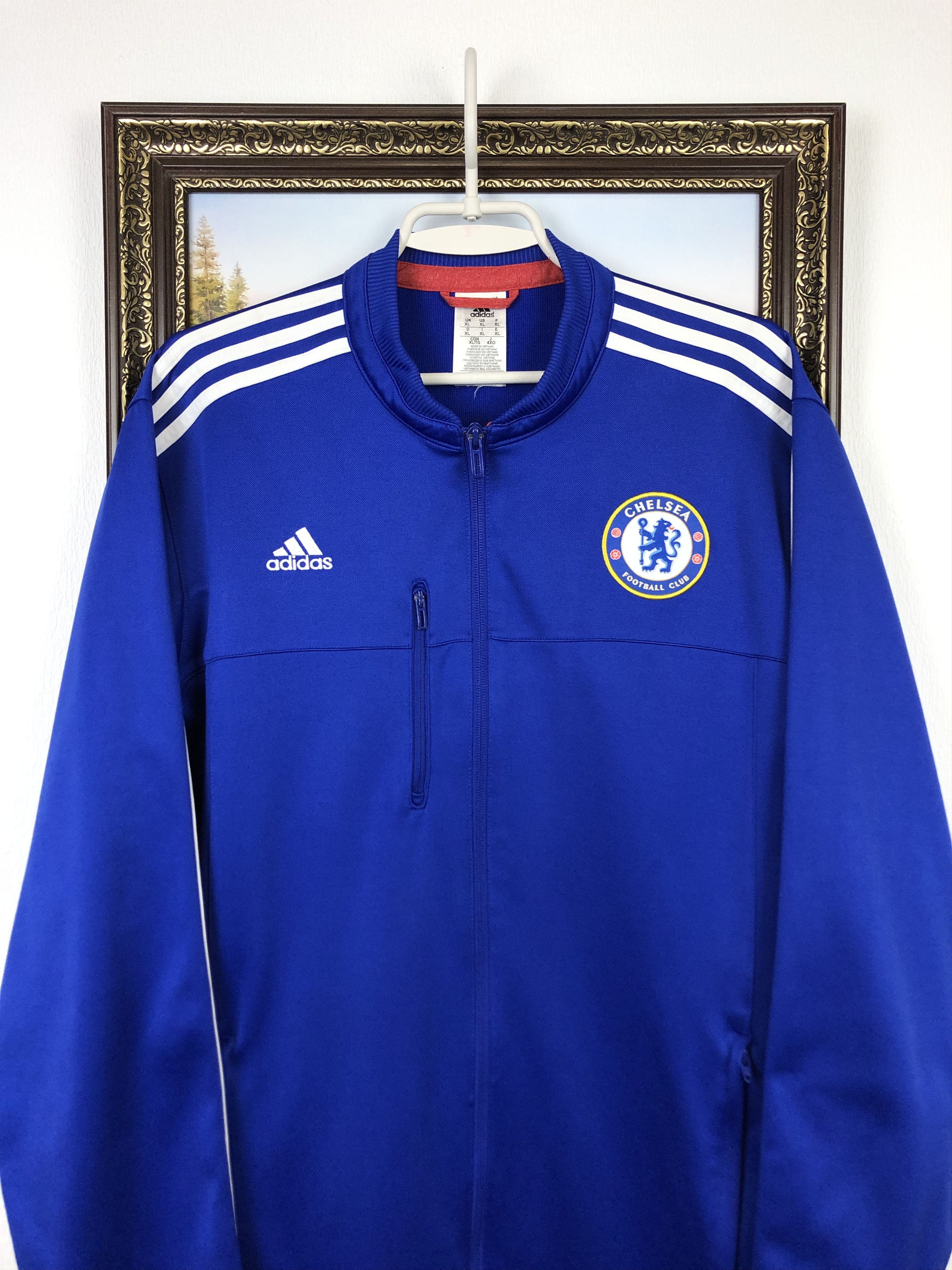 Adidas Adidas Chelsea Football Jacket Soccer Track Top Blue Mens Size US XL / EU 56 / 4 - 2 Thumbnail