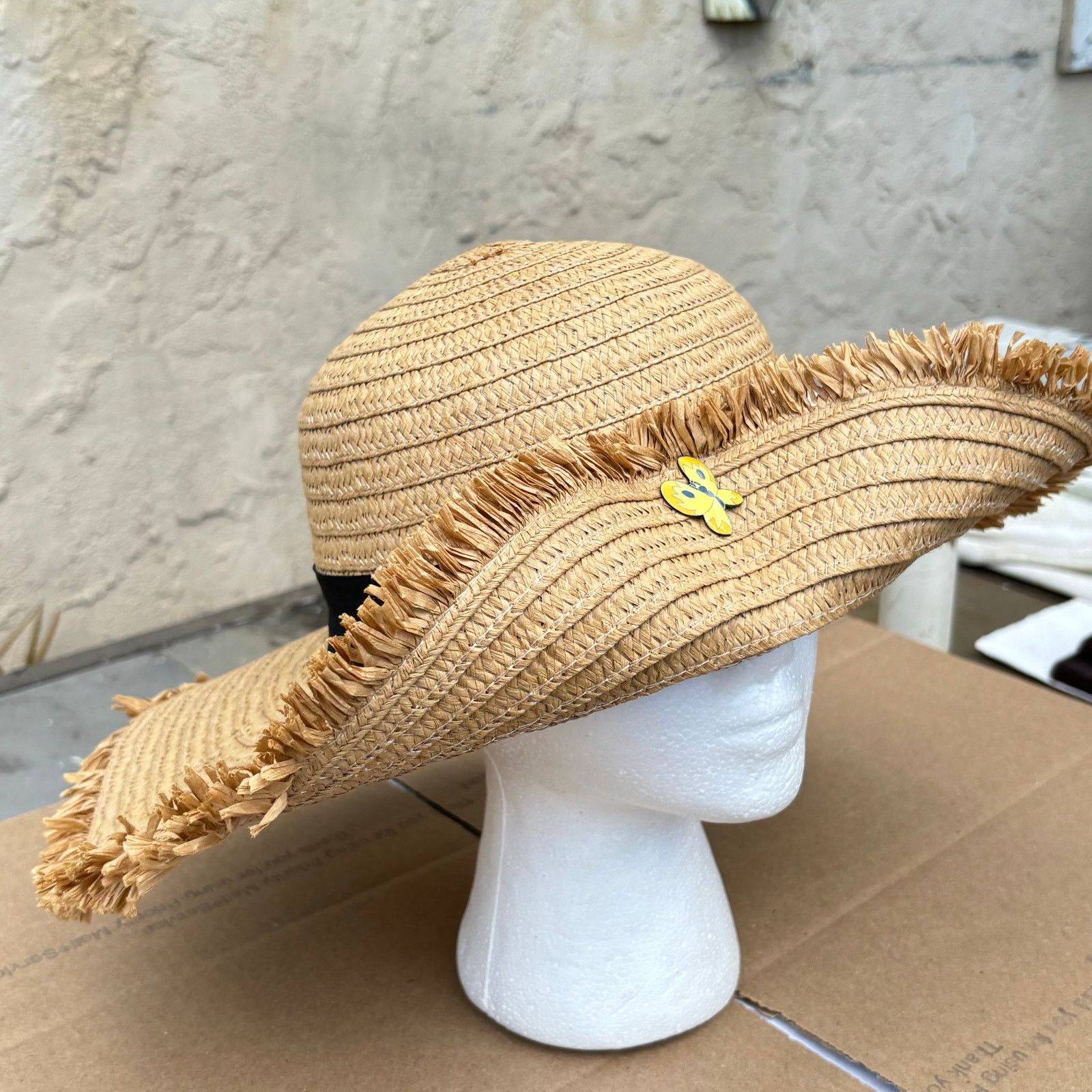 Other Women's Straw butterfly Hat Size ONE SIZE - 2 Thumbnail