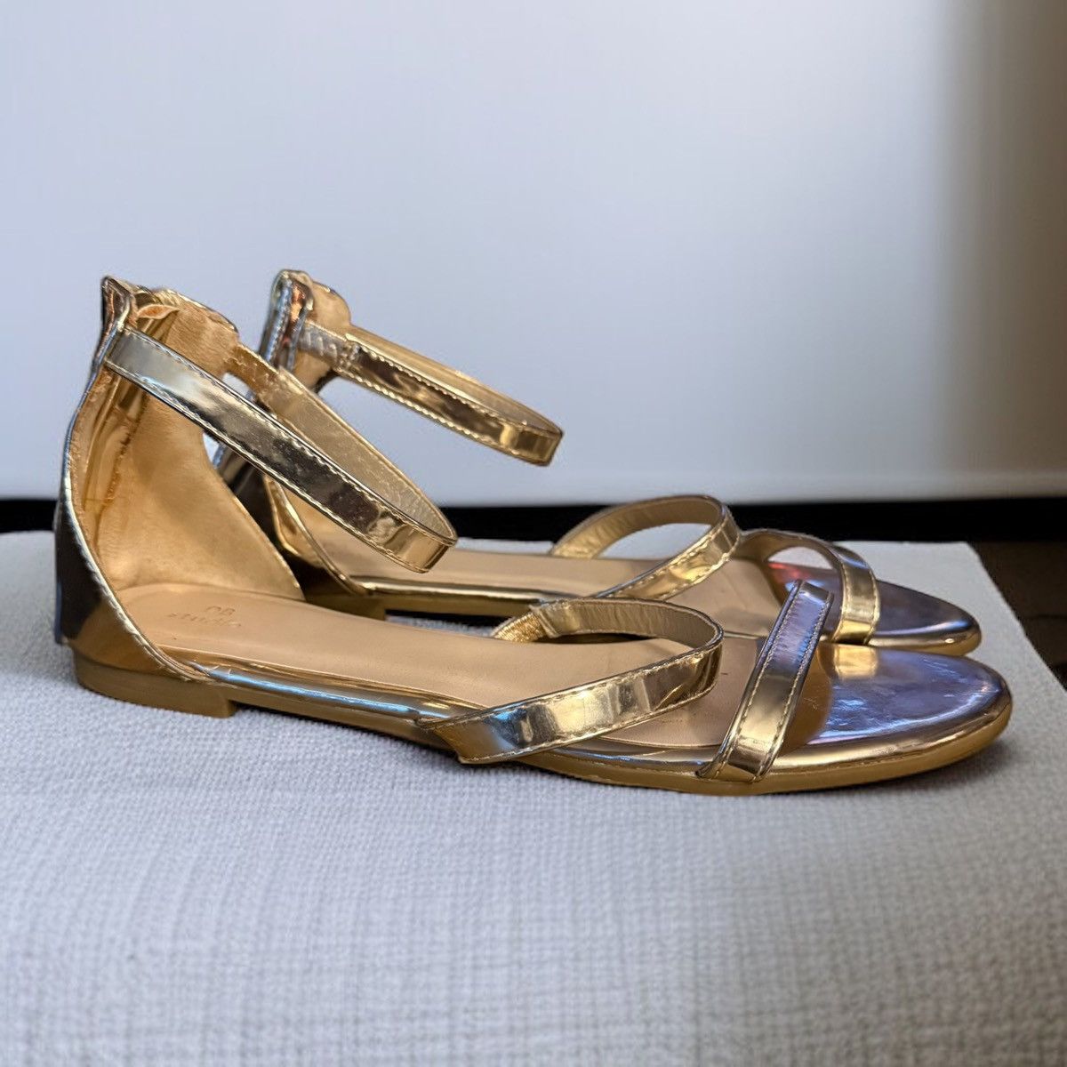 Other DB Studio metallic gold ankle strap sandals Size US 9 / IT 39 - 1 Thumbnail