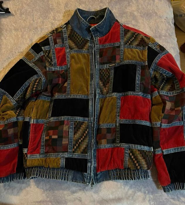 Supreme Supreme corduroy patchwork denim jacket | Grailed