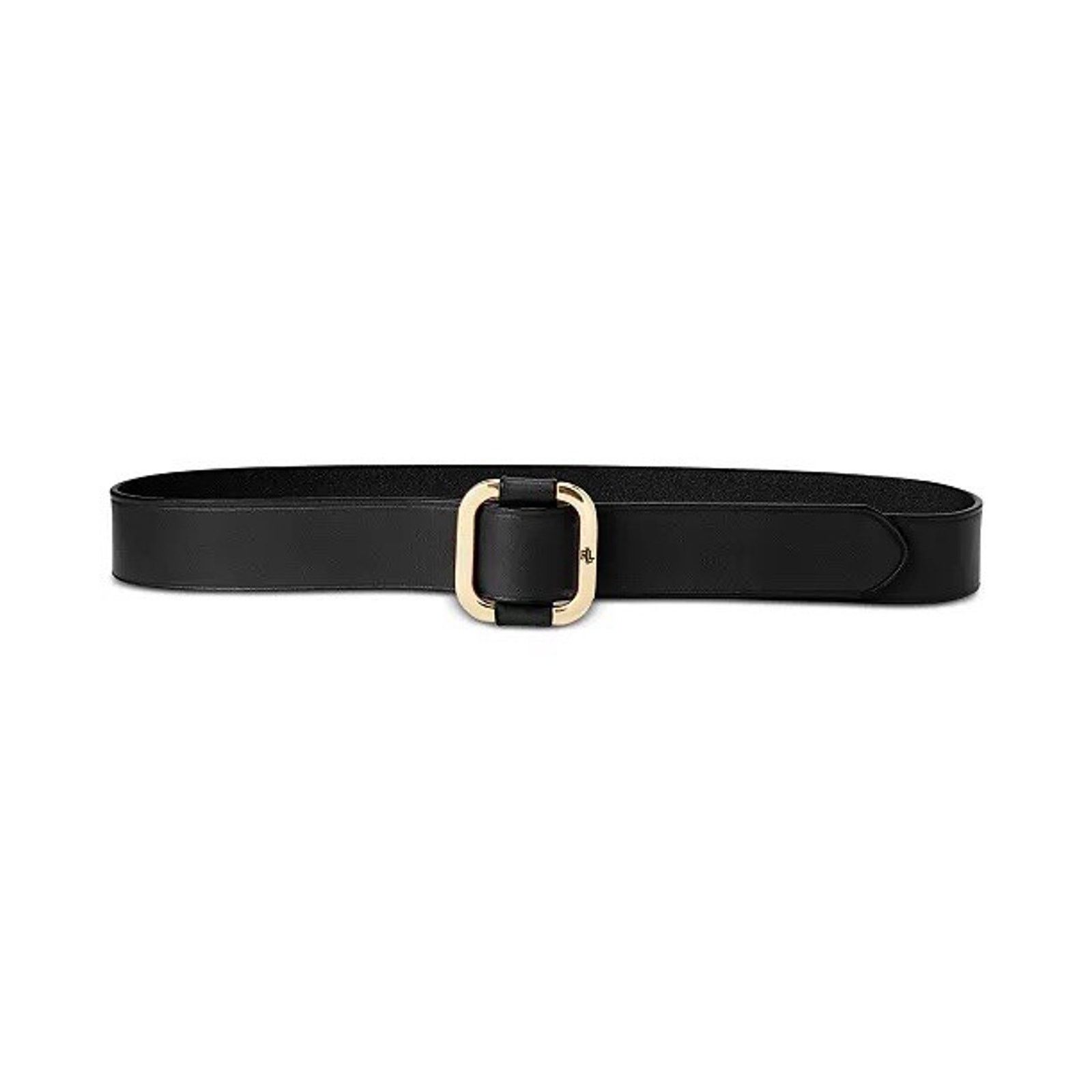 Ralph Lauren Black Leather Gold Slide-Buckle Belt Western S