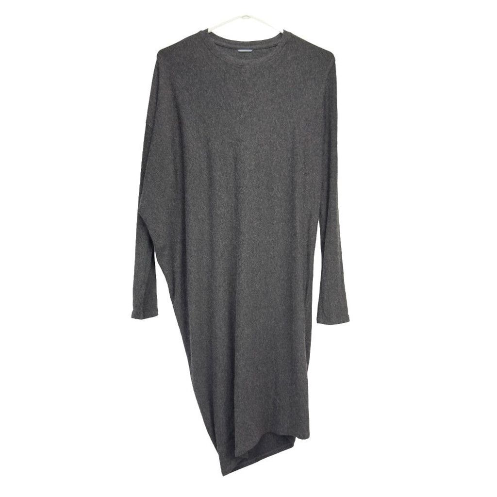 Kit and Ace KIT AND ACE Wave Viscose Minimalist Grey Long Sleeve Dress M Size L / US 10 / IT 46 - 4 Thumbnail