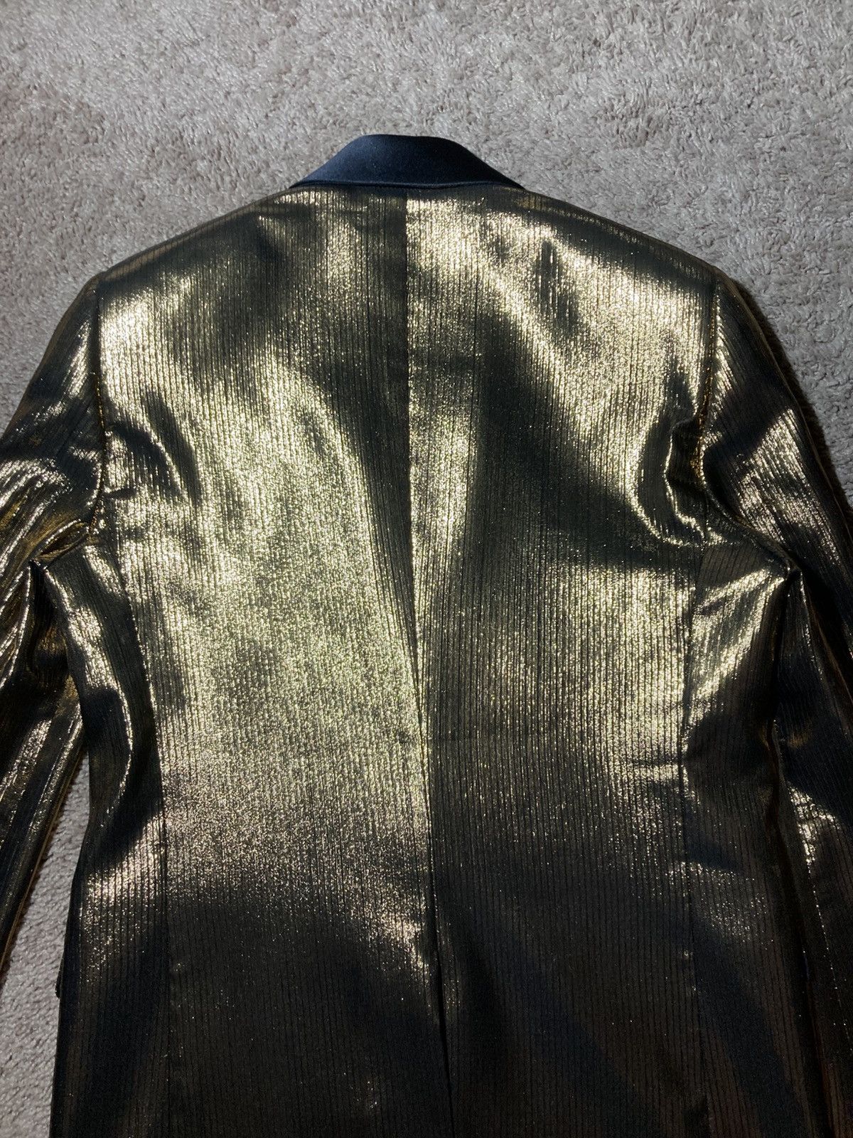 Celine AW23 Celine Gold 1B Metal Smoking Jacket Blazer 48 Hedi 2023 Size 48R - 13 Thumbnail