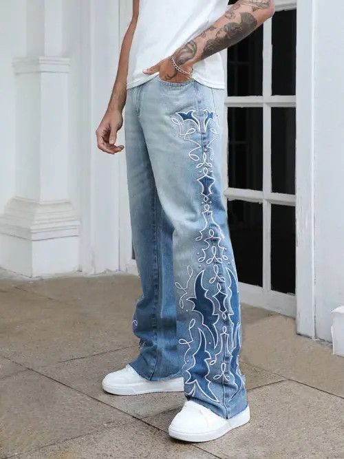 Jean VINTAGE denim jeans Y2K Straight RAP Size US 32 / EU 48 - 1 Thumbnail