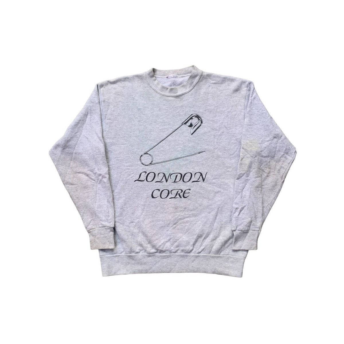 image of Seditionaries x Vintage London Core Sweatshirt Punk Rock Big Logo in Grey, Men's (Size Medium)